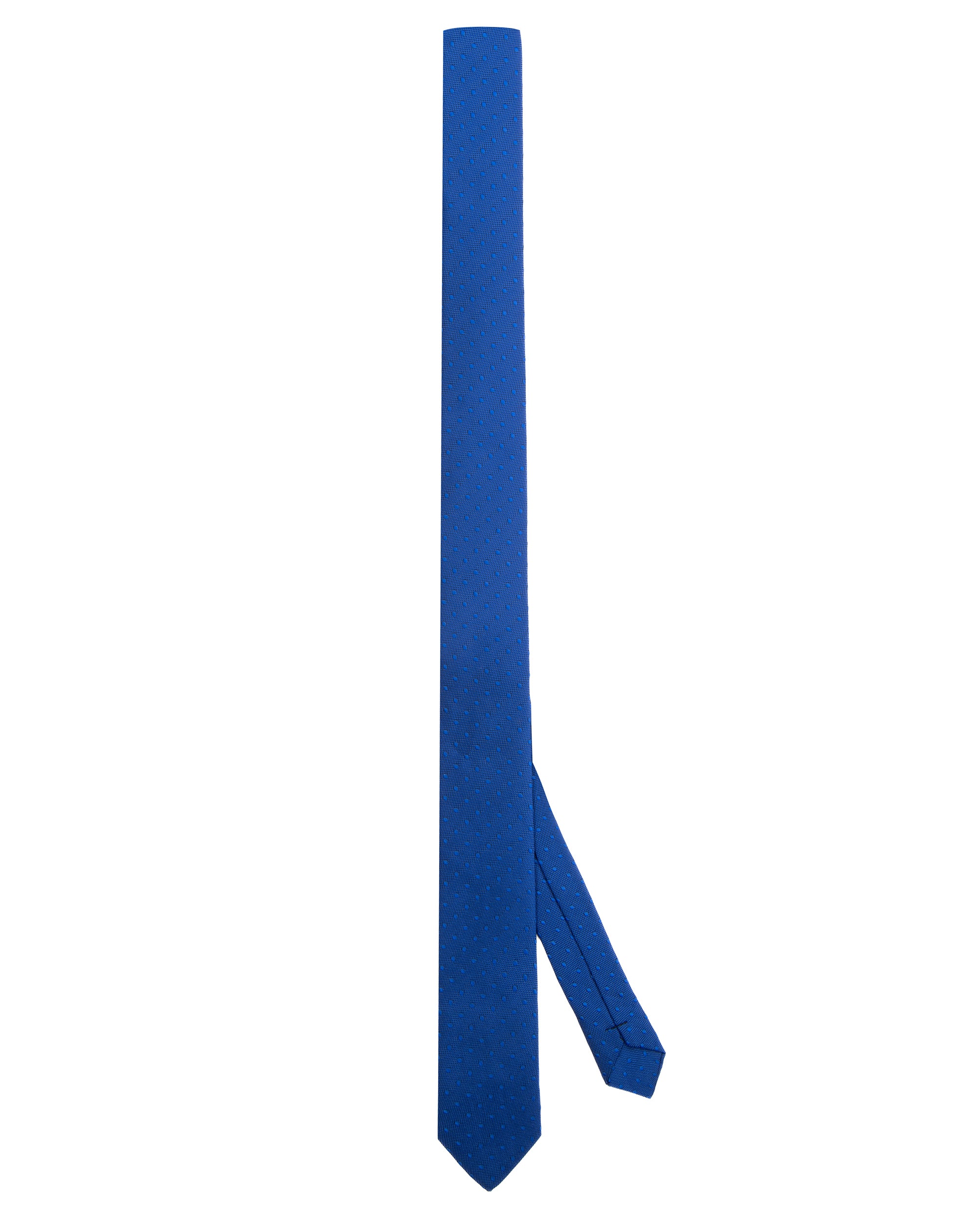 Cravattino uomo unisex cravatta slim in seta con motivo pois jacquard blu royal GIOSAL-CP1174A