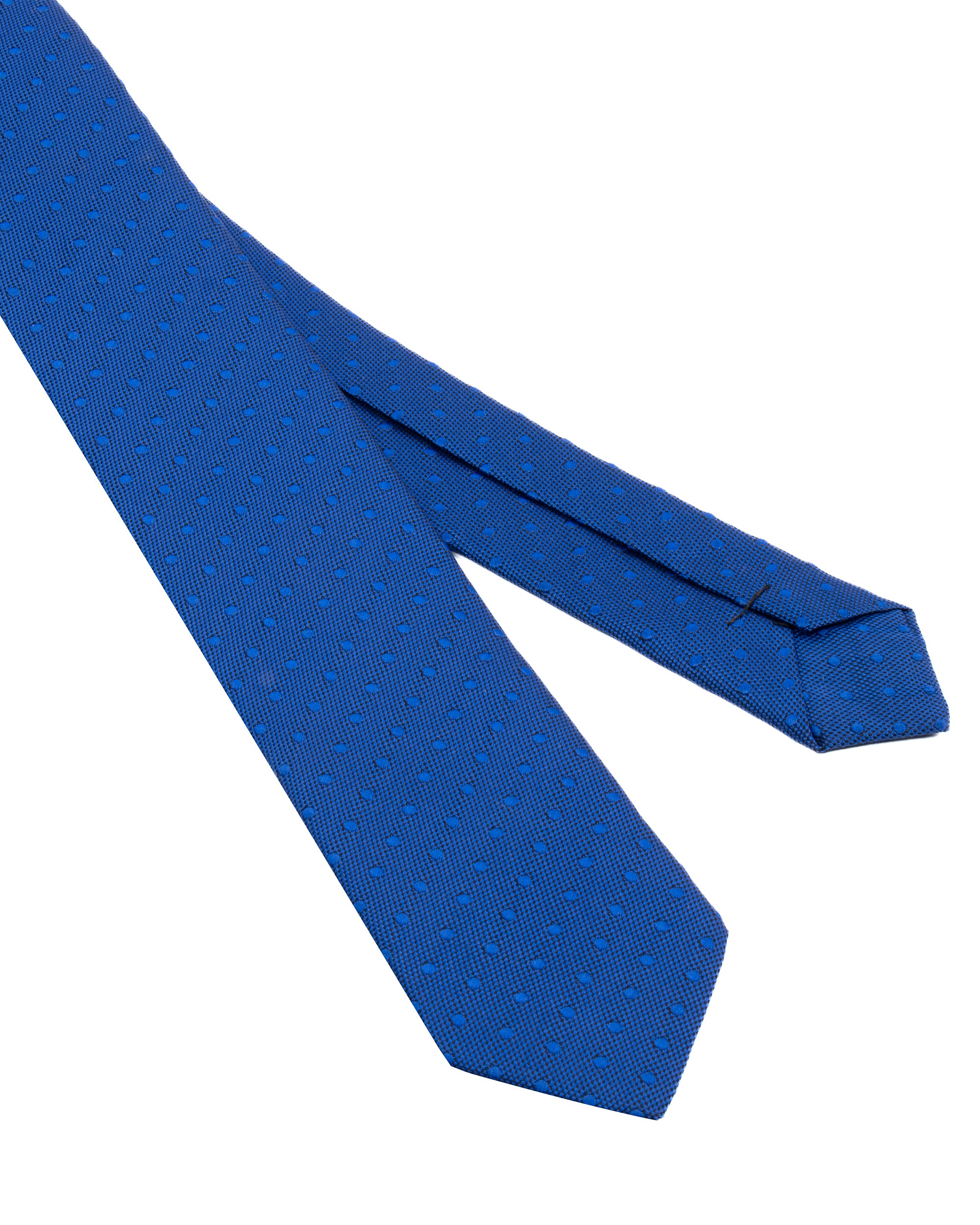 Cravattino uomo unisex cravatta slim in seta con motivo pois jacquard blu royal GIOSAL-CP1174A