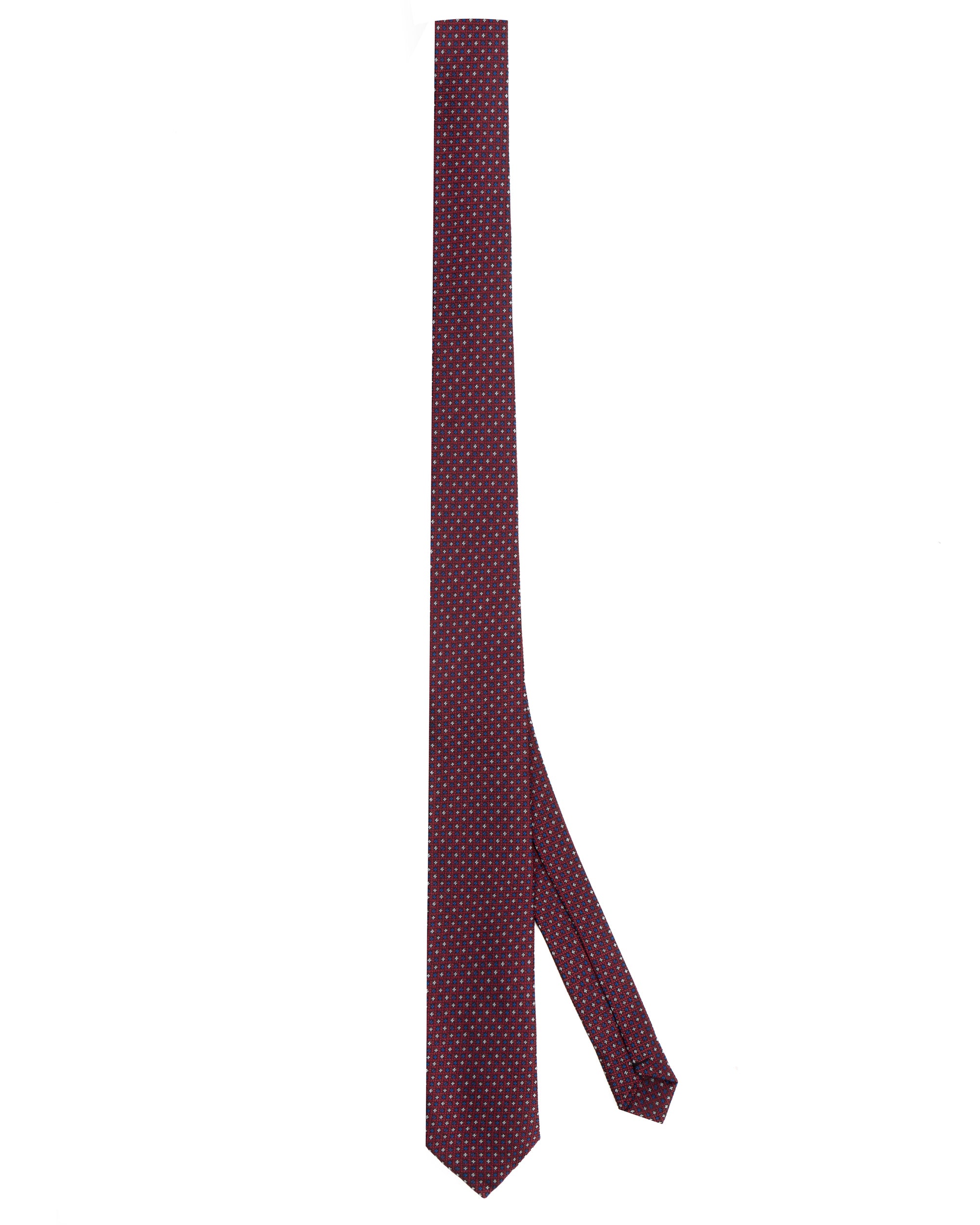 Cravattino uomo unisex cravatta elegante cerimonia microfantasia a pois floreale bordeaux GIOSAL-CP1175A