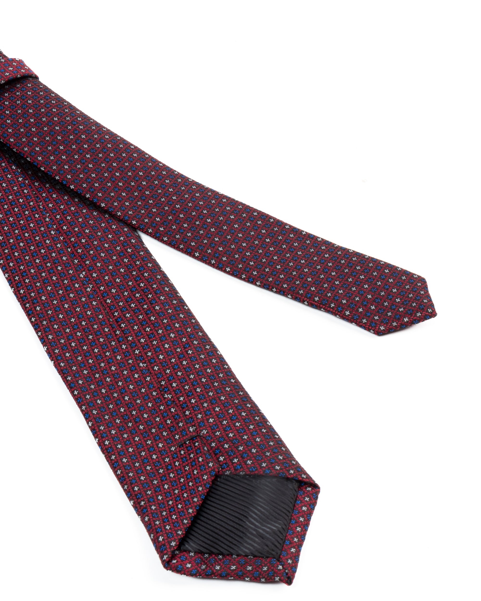 Cravattino uomo unisex cravatta elegante cerimonia microfantasia a pois floreale bordeaux GIOSAL-CP1175A