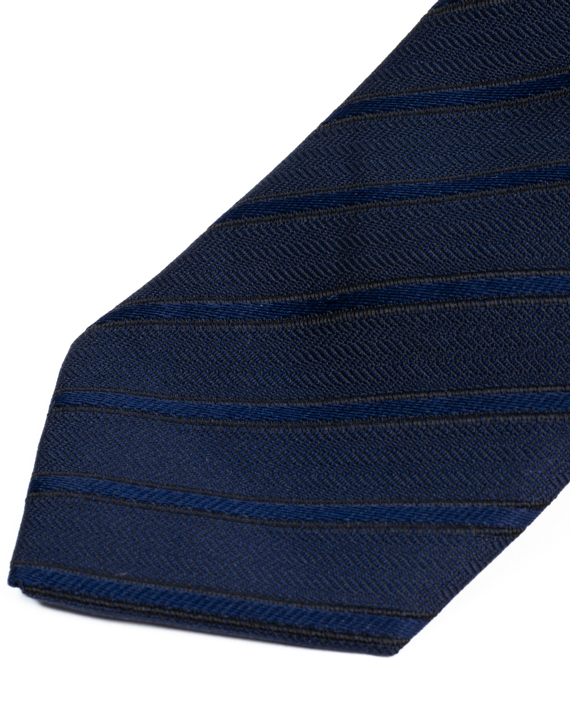 Cravattino uomo unisex cravatta slim in seta con righe diagonali jacquard blu GIOSAL-CP1177A