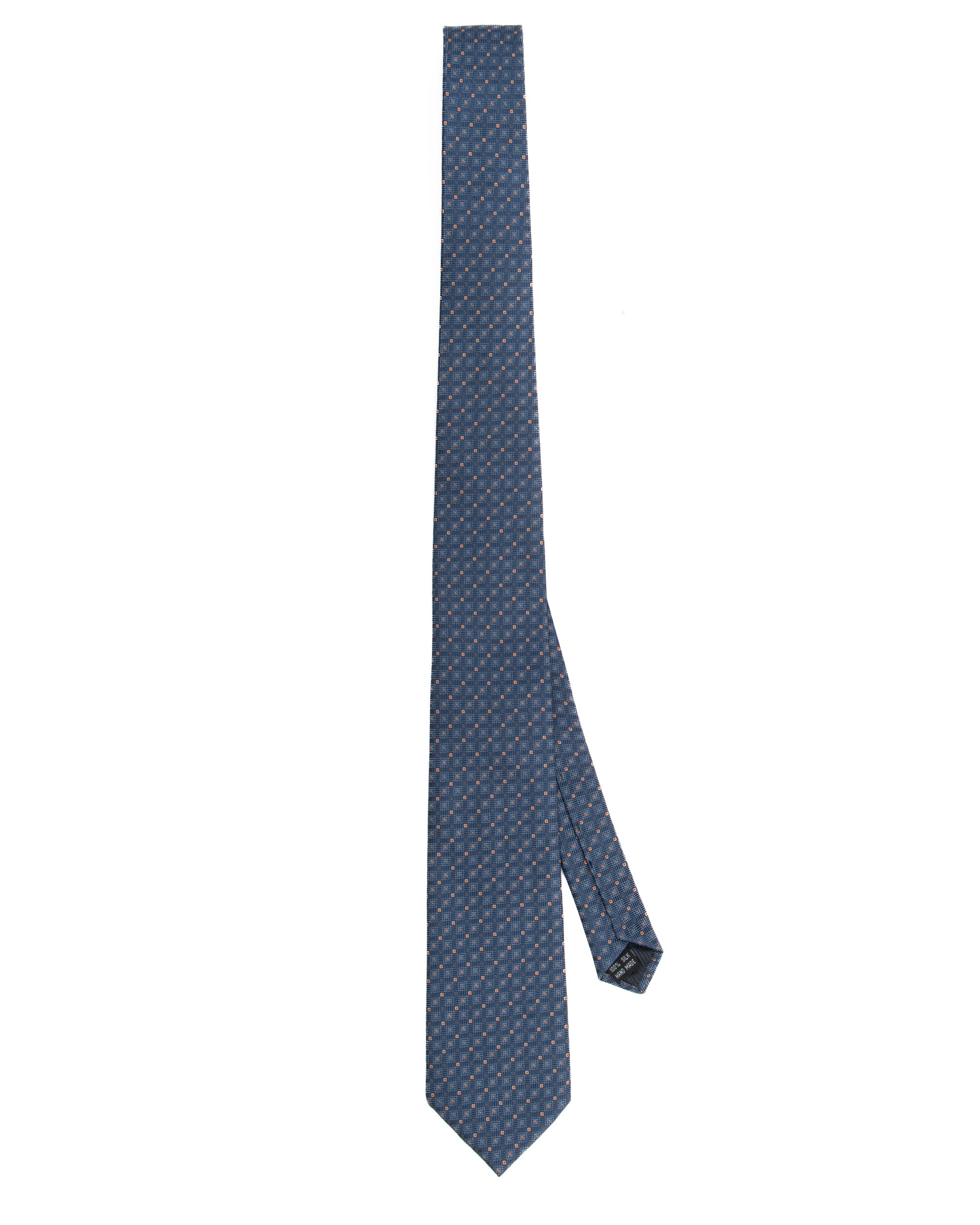 Cravatta uomo unisex in seta con micro quadrati concentrici jacquard multicolore blu tenue GIOSAL-CP1183A