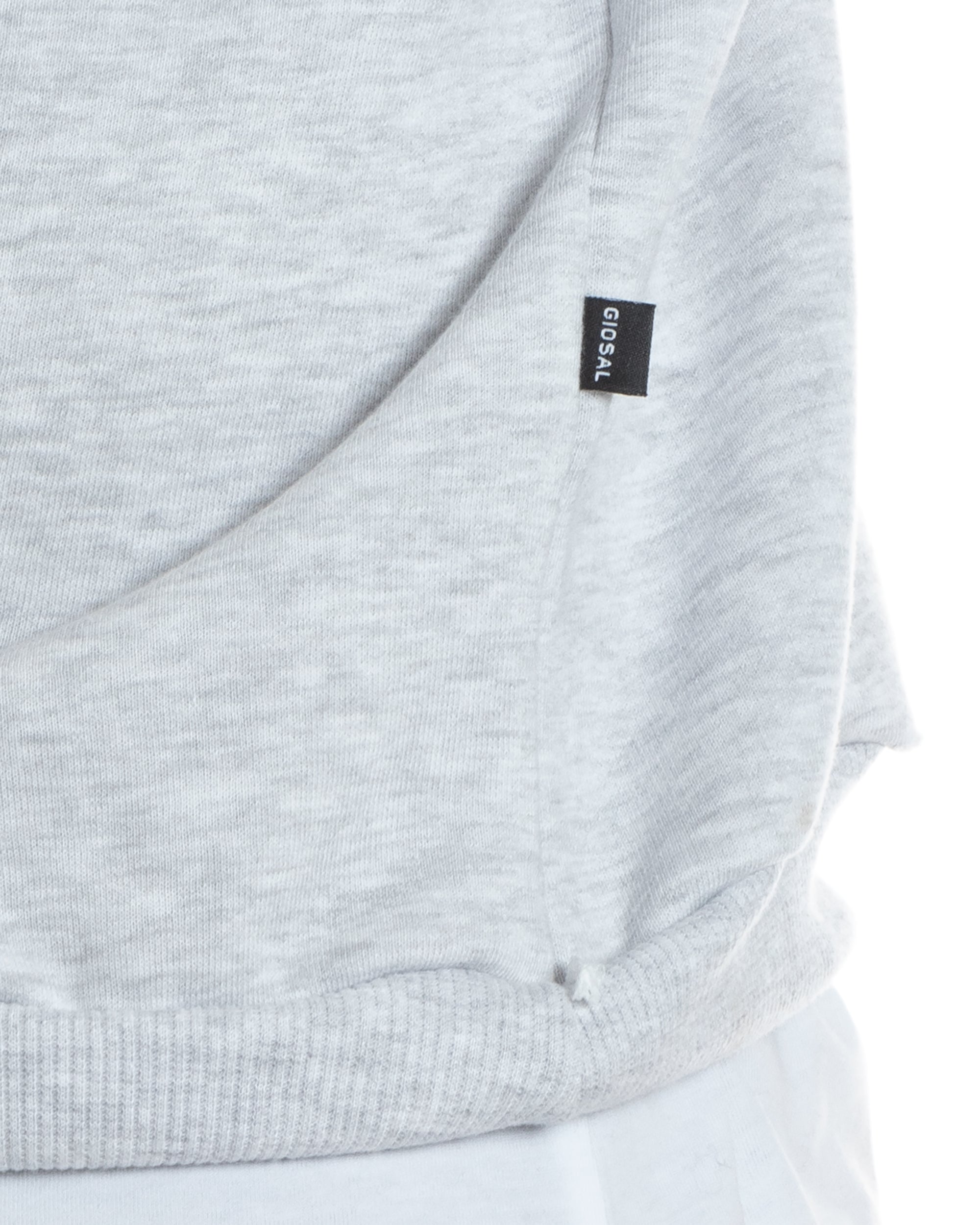 Felpa Con Cappuccio Uomo Boxy Fit Basic Felpata Comoda Tinta Unita Grigio Chiaro GIOSAL-F2991A