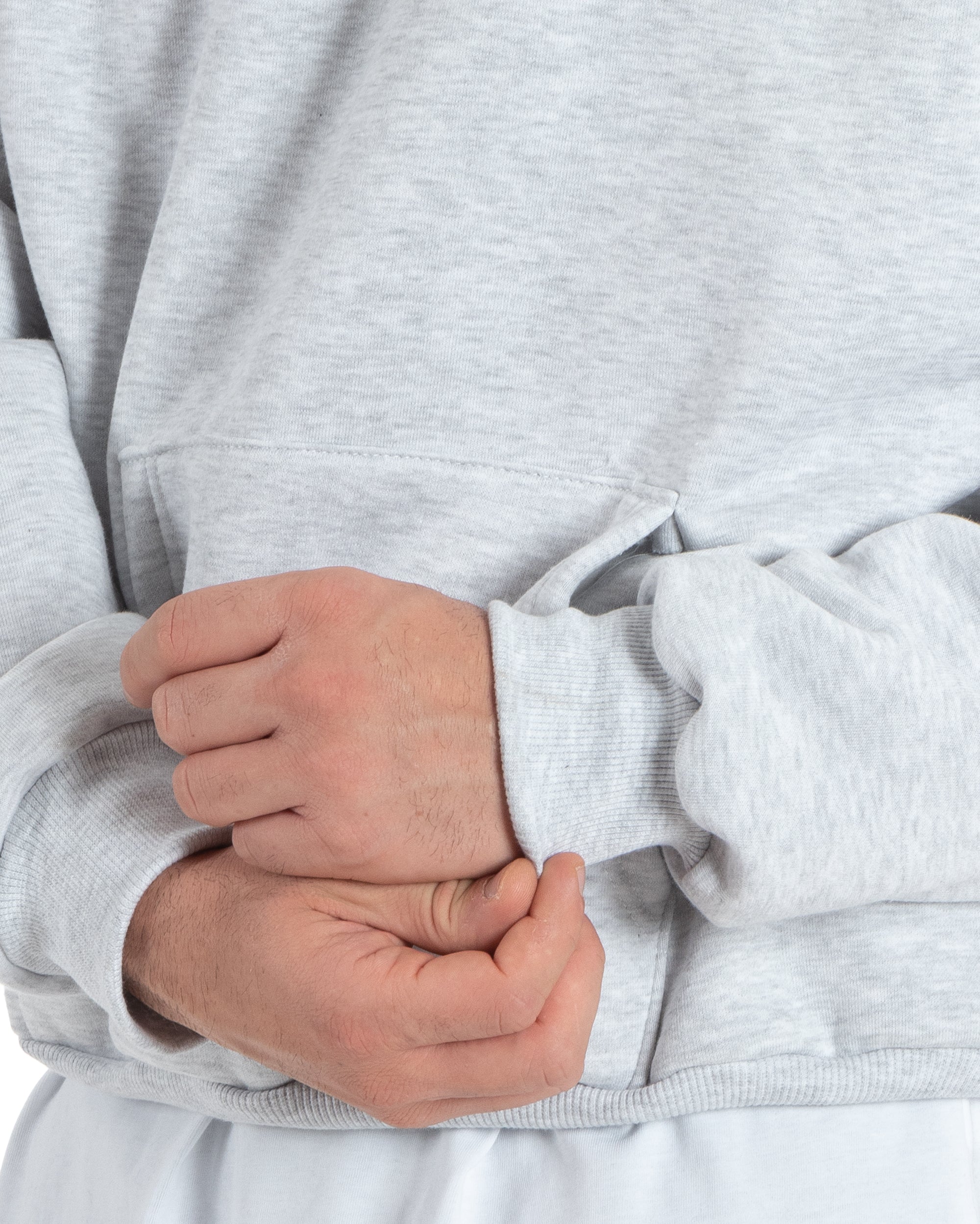 Felpa Con Cappuccio Uomo Boxy Fit Basic Felpata Comoda Tinta Unita Grigio Chiaro GIOSAL-F2991A