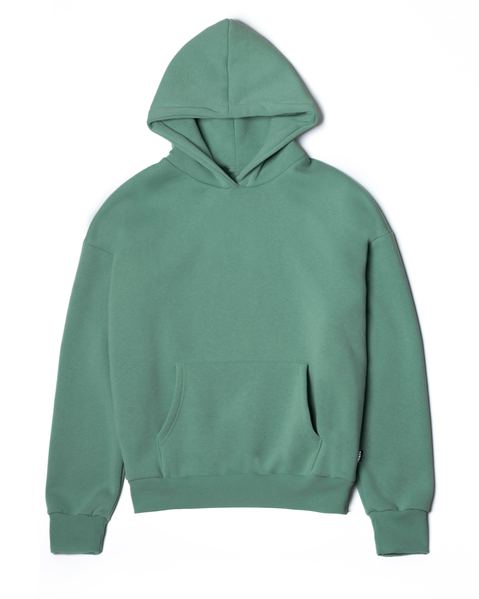 Felpa Con Cappuccio Uomo Boxy Fit Basic Felpata Comoda Tinta Unita Verde Salvia GIOSAL-F2992A