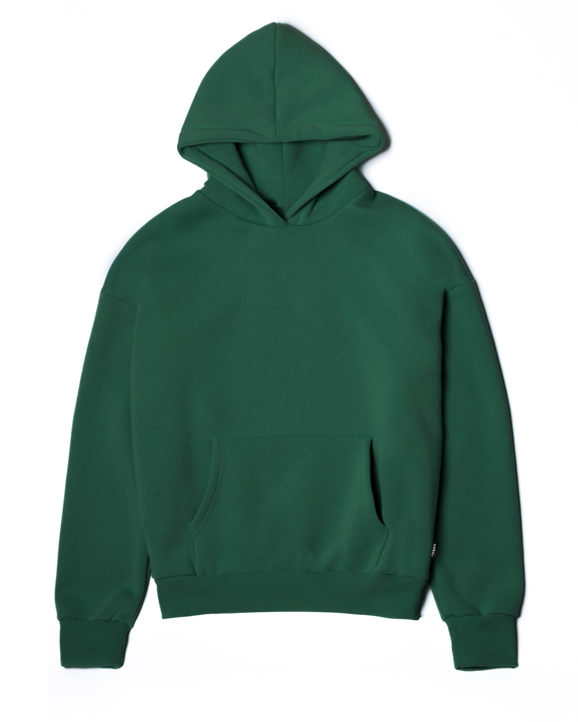 Felpa Con Cappuccio Uomo Boxy Fit Basic Felpata Comoda Tinta Unita Verde GIOSAL-F2993A