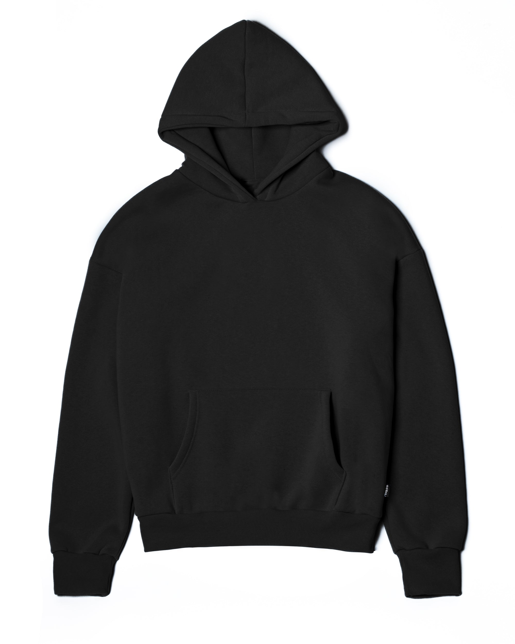 Felpa Con Cappuccio Uomo Boxy Fit Basic Felpata Comoda Nero F2994A