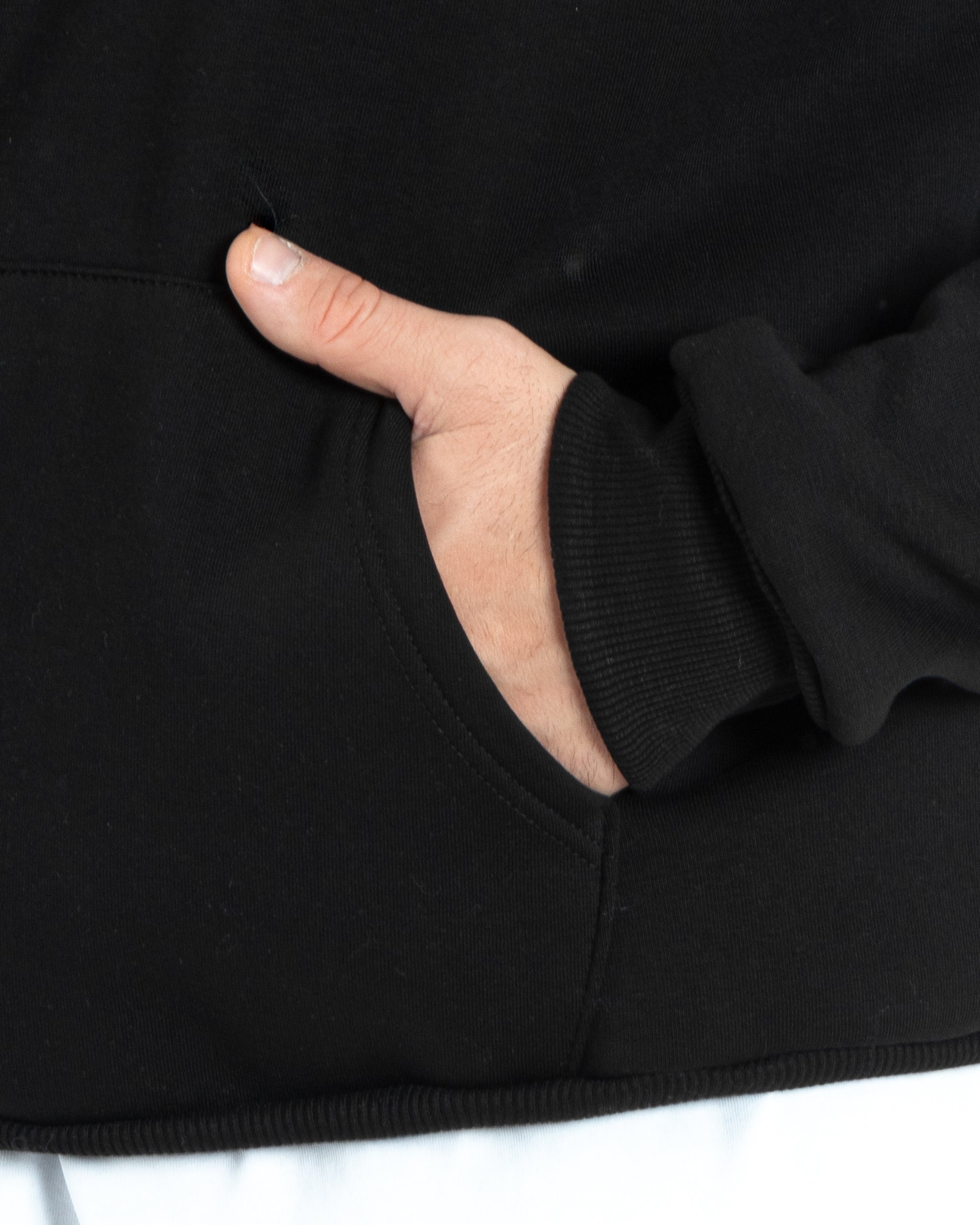 Felpa Con Cappuccio Uomo Boxy Fit Basic Felpata Comoda Nero F2994A