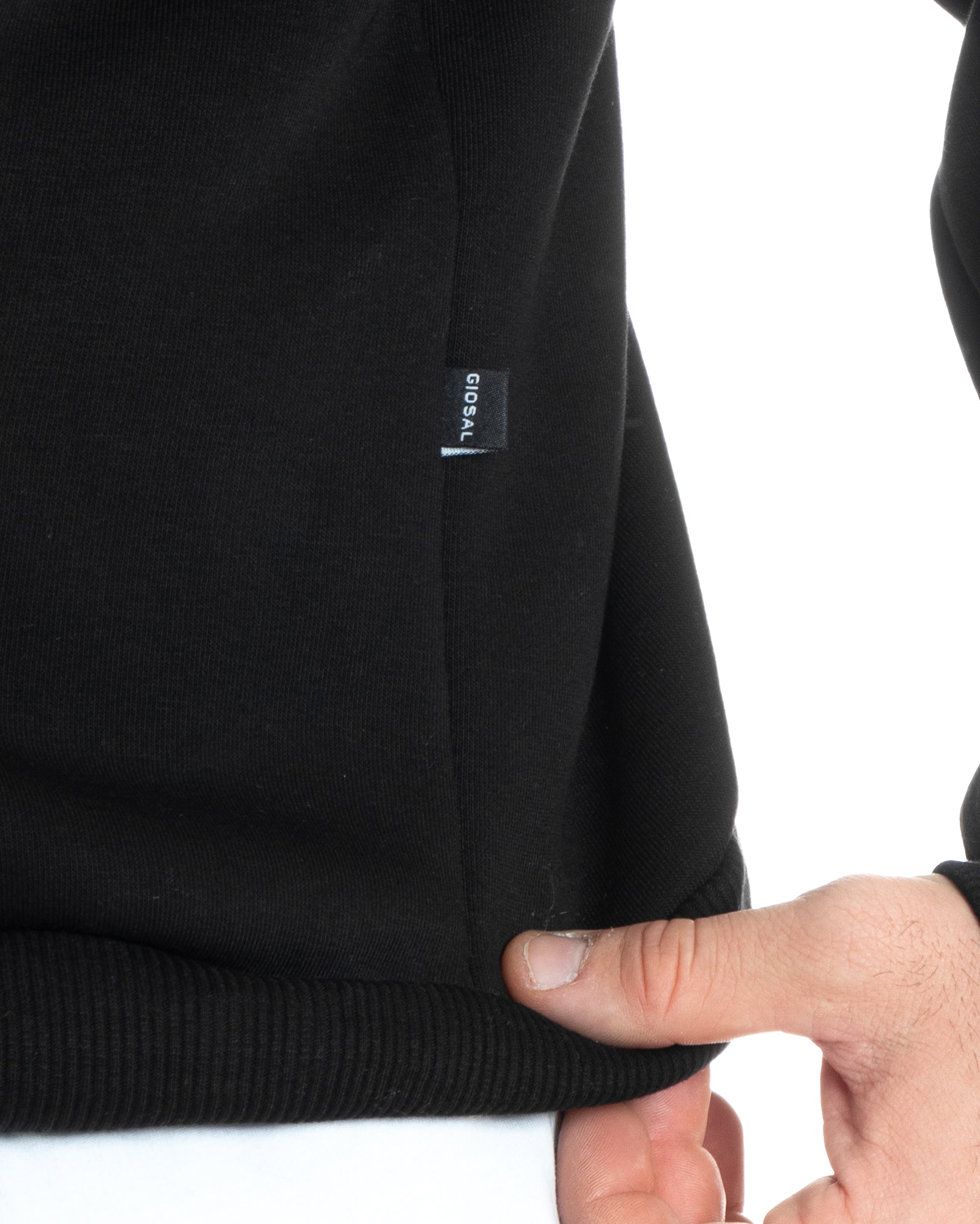 Felpa Con Cappuccio Uomo Boxy Fit Basic Felpata Comoda Nero F2994A