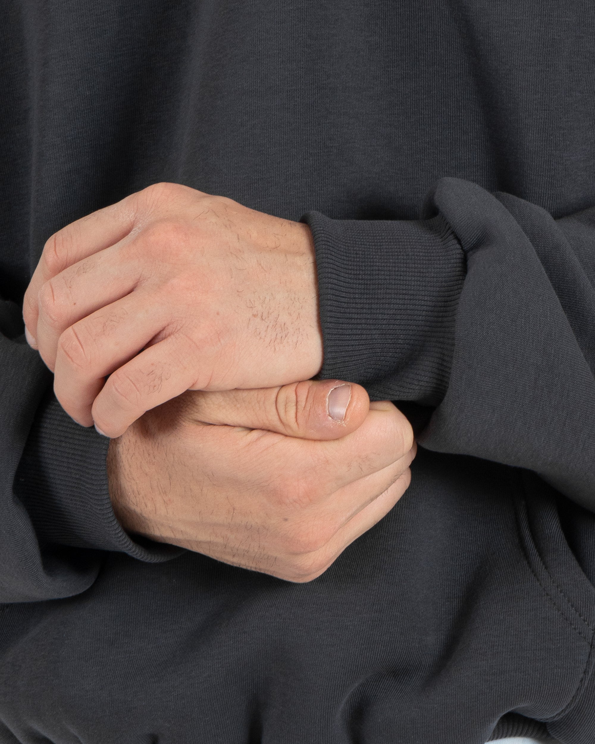 Felpa Con Cappuccio Uomo Boxy Fit Basic Felpata Comoda Tinta Unita Piombo GIOSAL-F2995A