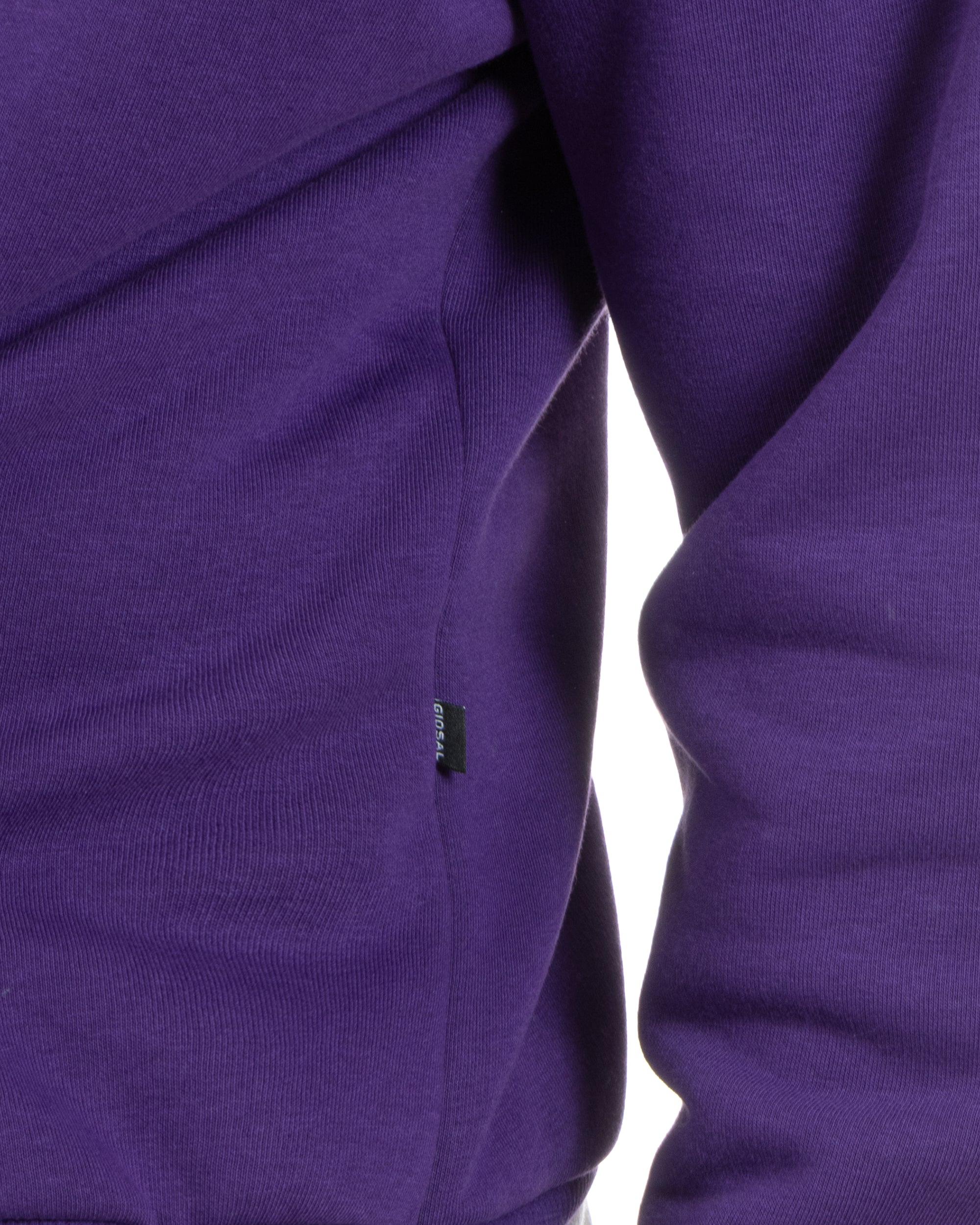 Felpa Con Cappuccio Uomo Boxy Fit Basic Felpata Comoda Tinta Unita Viola GIOSAL-F2997A