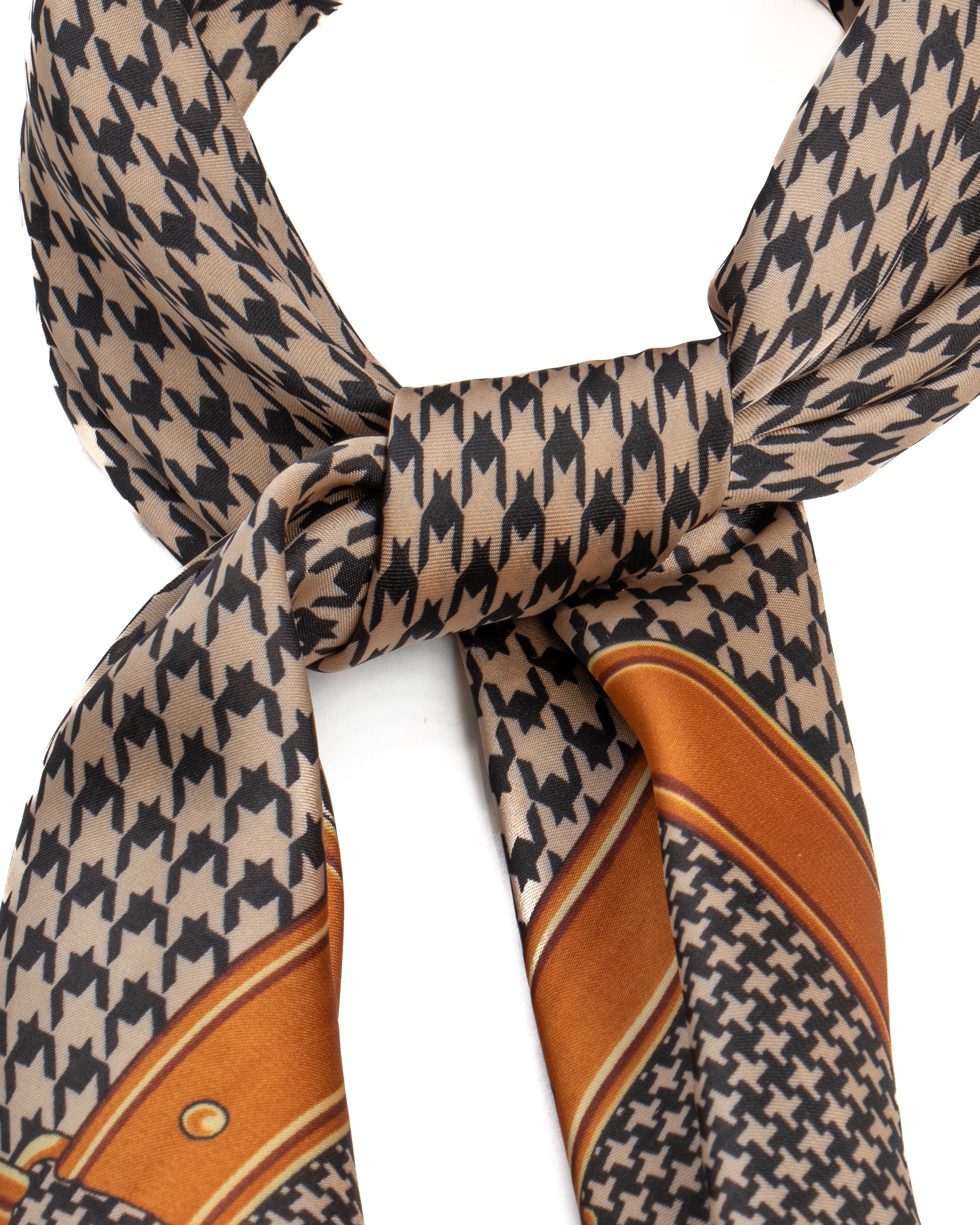 Foulard uomo unisex bandana pied-de-poule paisley bordo satinato beige GIOSAL-FD1004A