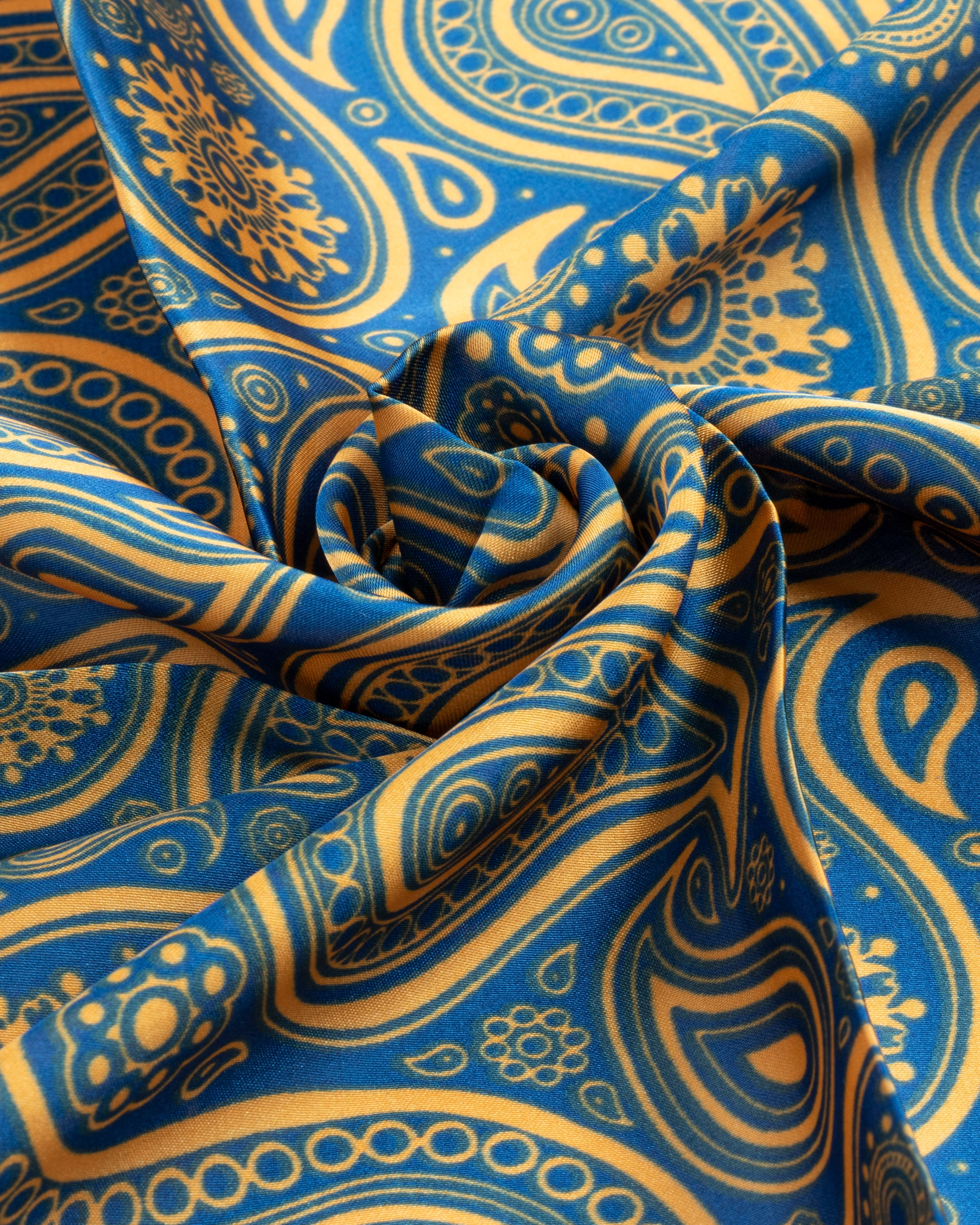 Foulard uomo unisex bandana paisley mandala bordo satinato bicolore blu GIOSAL-FD1005A