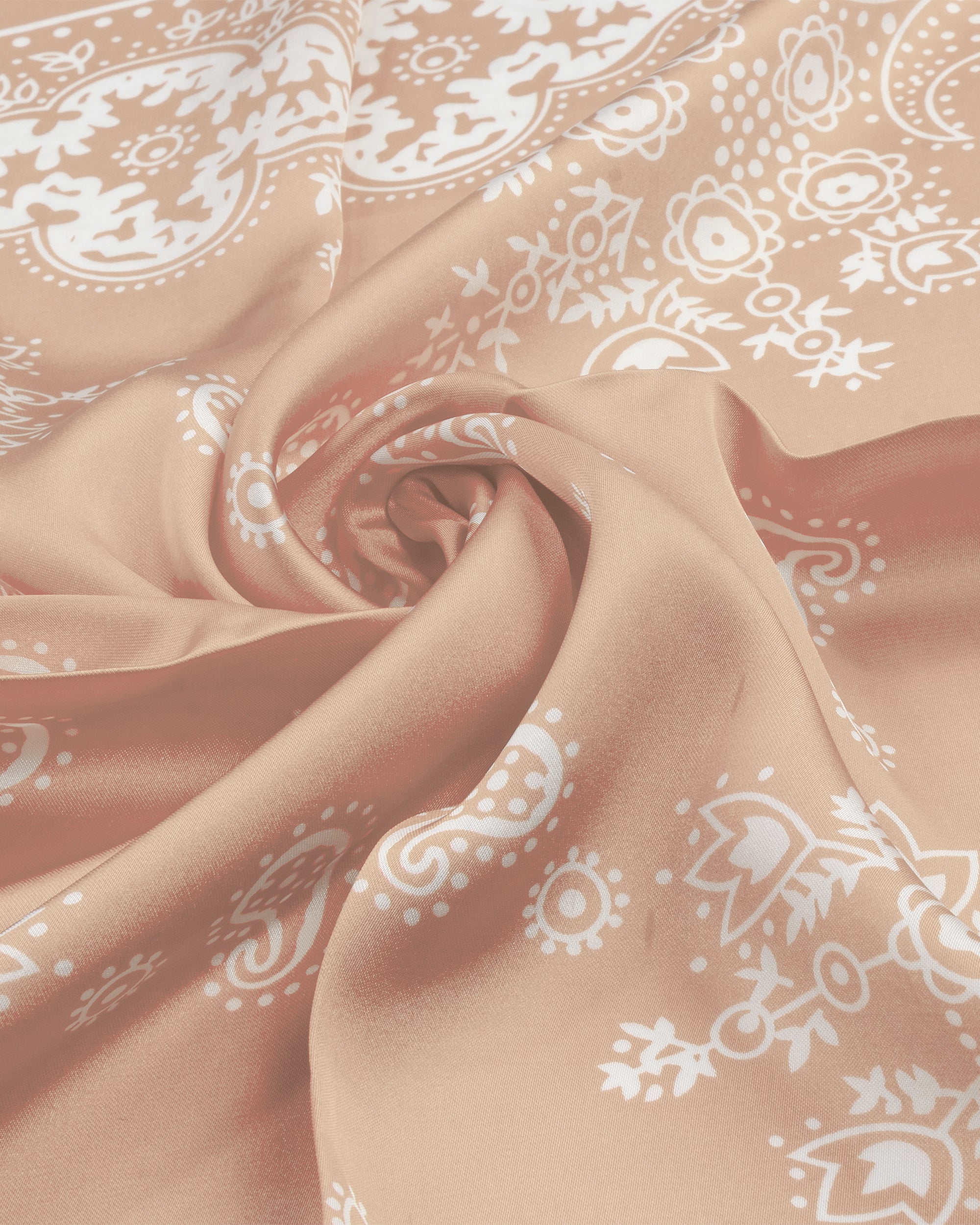 Foulard uomo unisex bandana paisley medaglione simmetrico bordo satinato beige GIOSAL-FD1013A