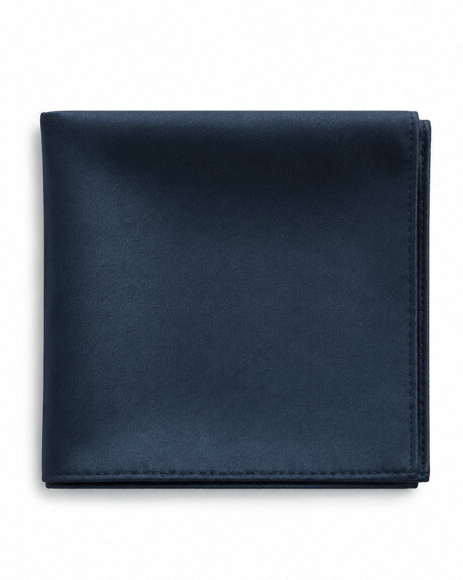 Pochette da taschino uomo unisex fazzoletto satinato tinta unita blu GIOSAL-FZ1002A