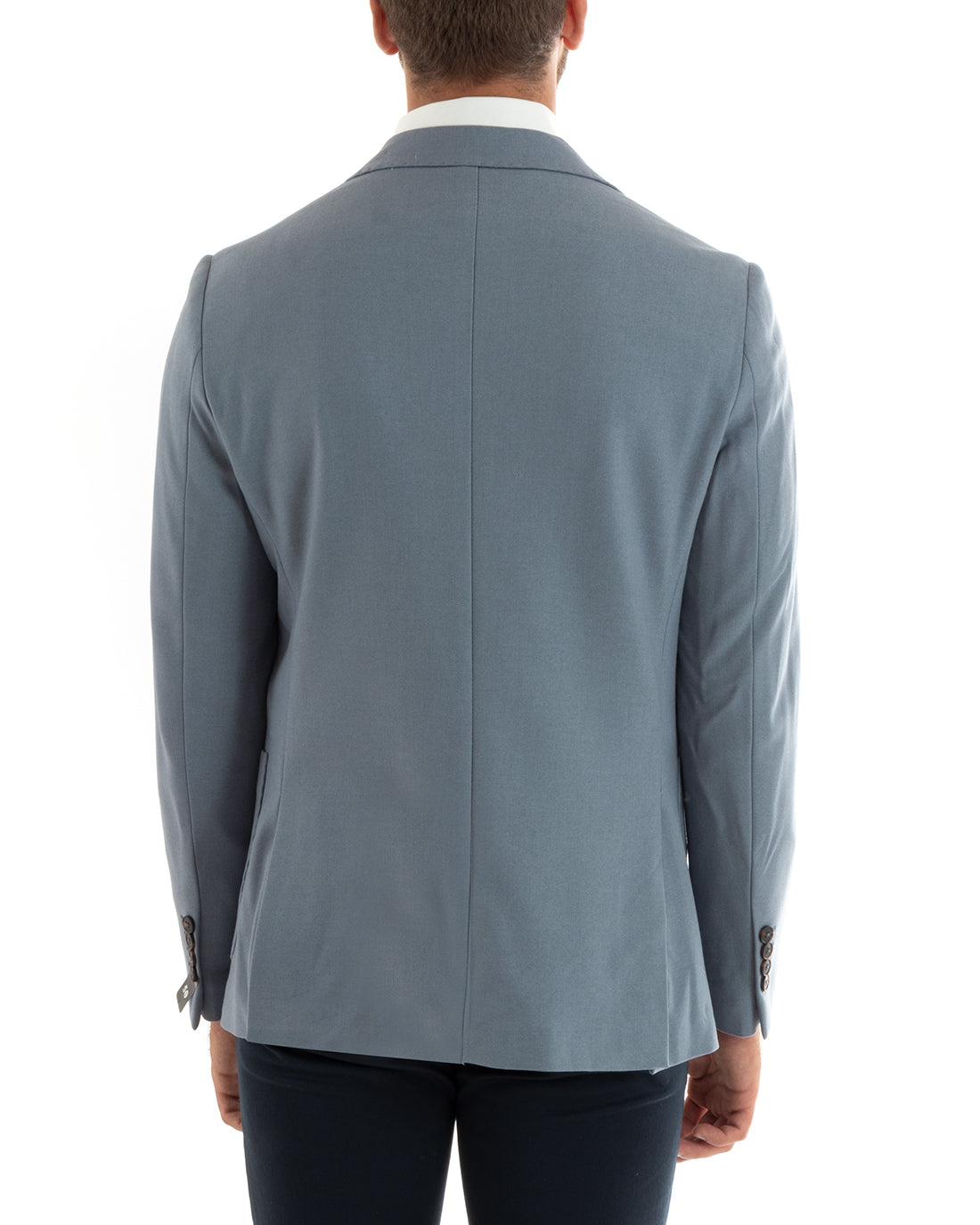 Giacca Uomo Blazer Basic Monopetto Rever Classico Impunturato Tinta Unita Polvere Casual GIOSAL-G3087A