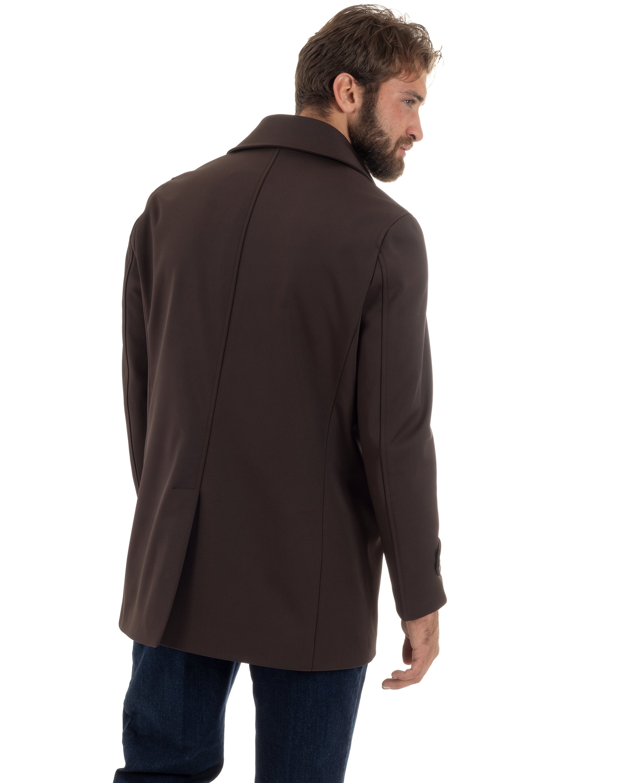 Men's Long Trench Coat Jacket With Collar Waterproof Fabric Blue GIOSAL-G3161A