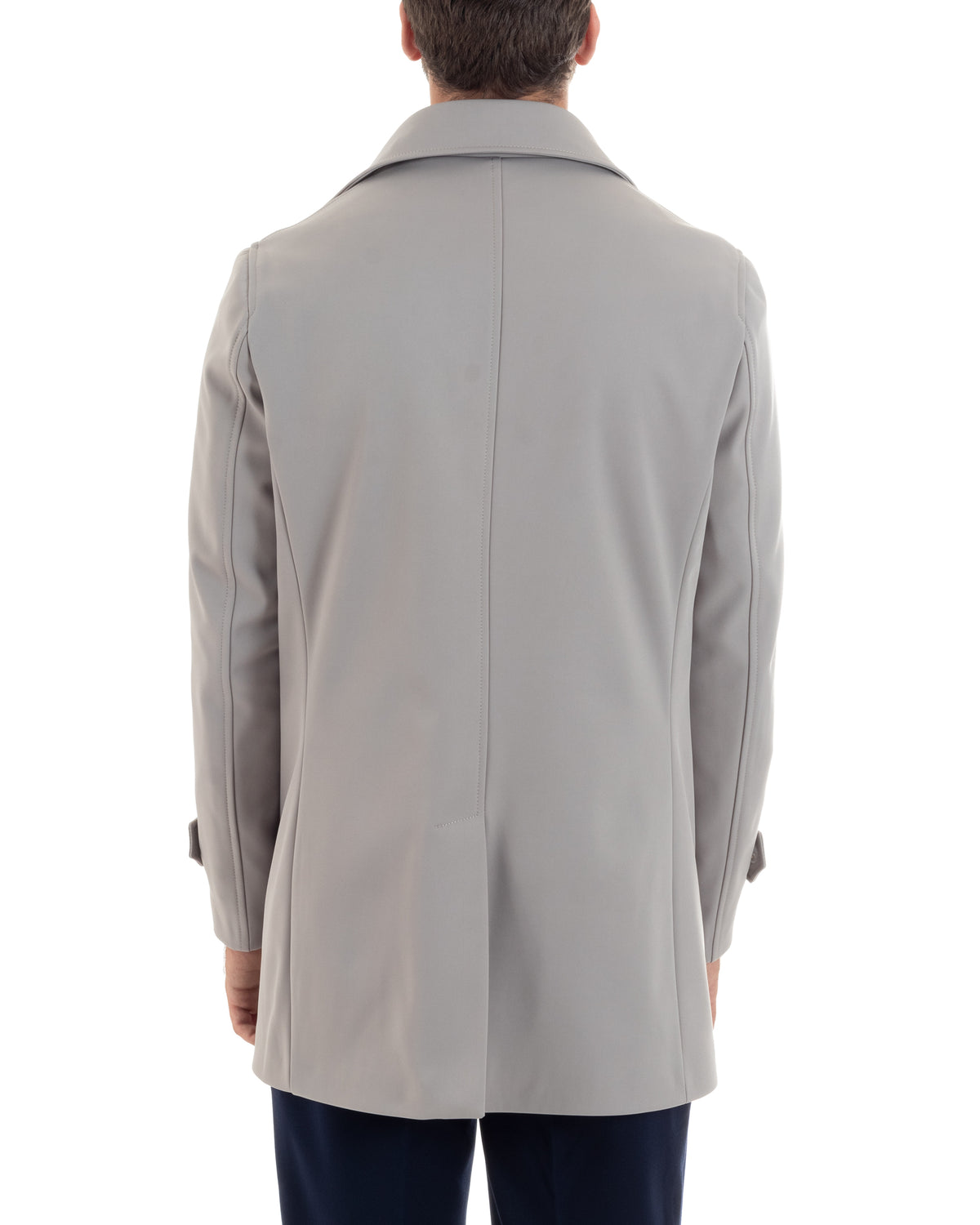 Men's Long Trench Coat Jacket With Collar Waterproof Fabric Blue GIOSAL-G3161A