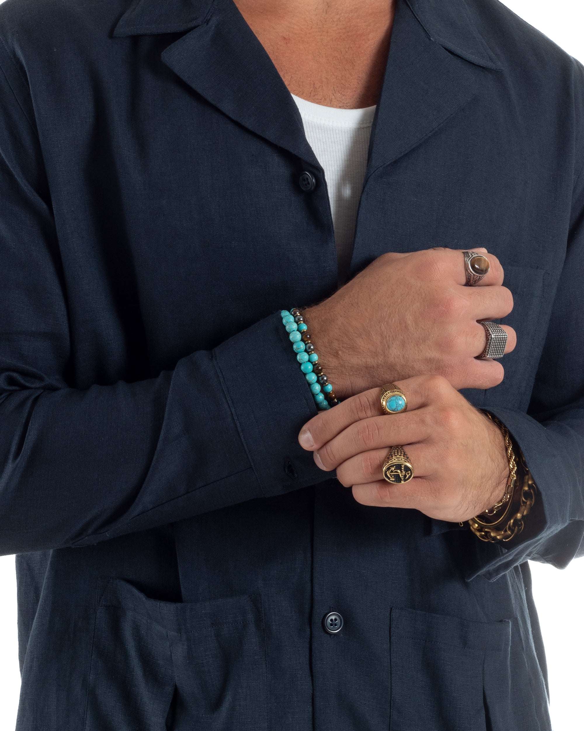 Giacca Camicia Sahariana In Lino G3305A