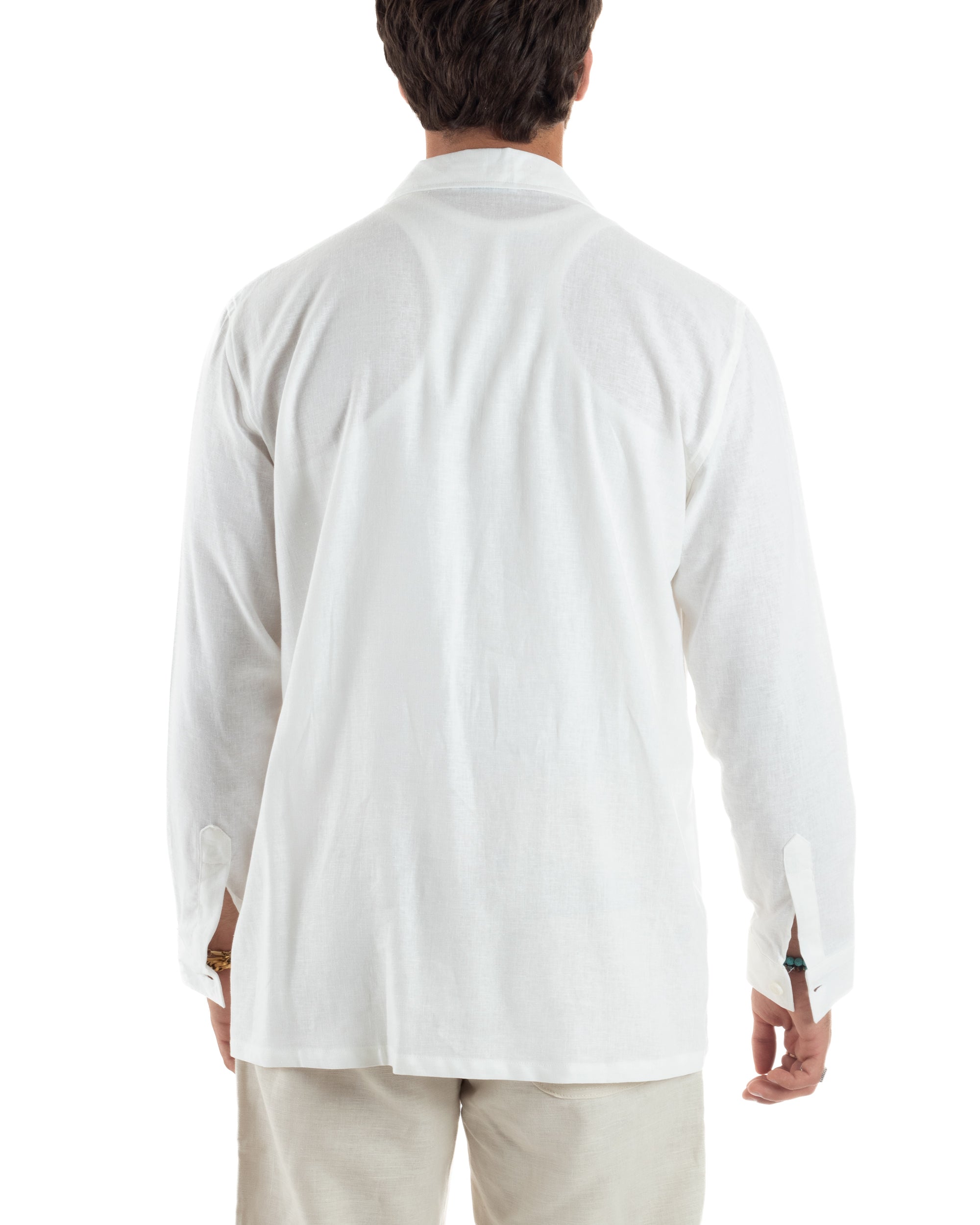 Giacca Camicia Sahariana In Lino G3306A