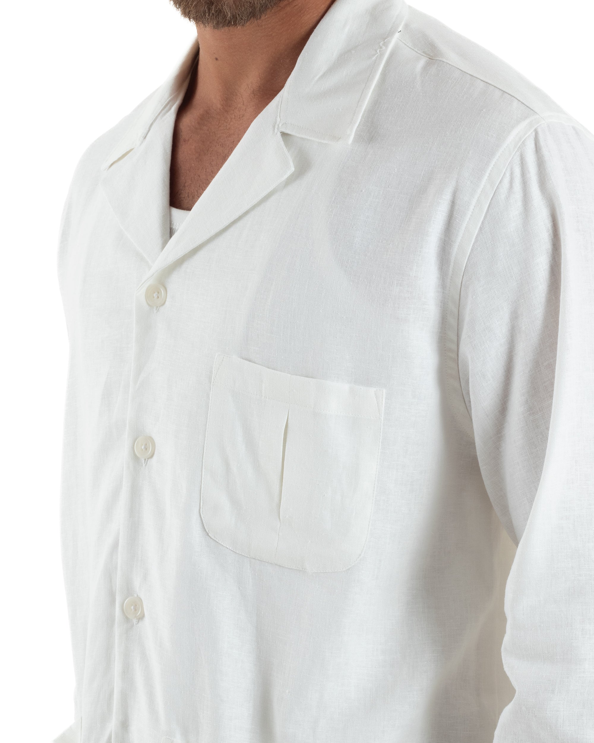 Giacca Camicia Sahariana In Lino G3306A