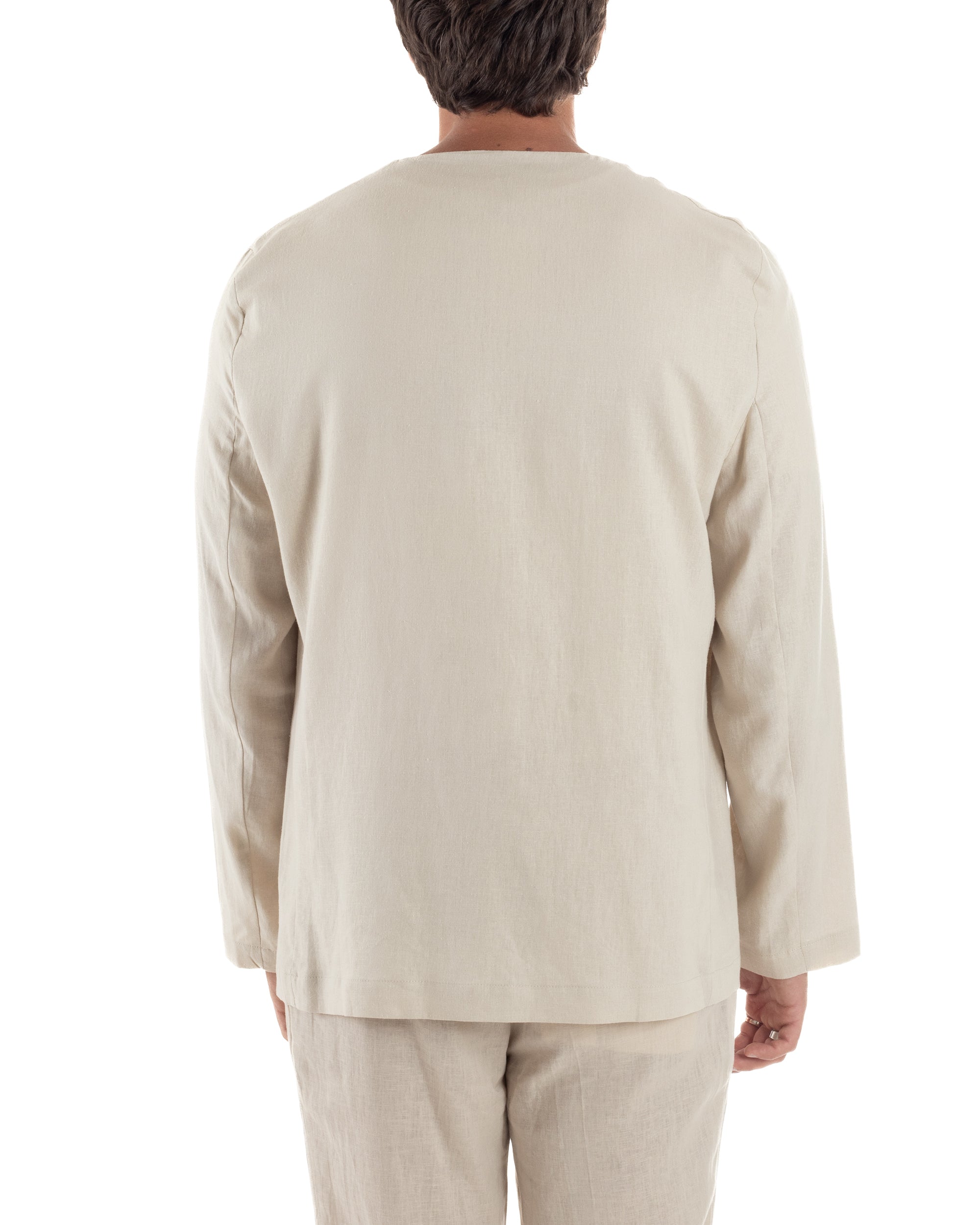 Giacca Doppiopetto Lino Senza Rever G3310A