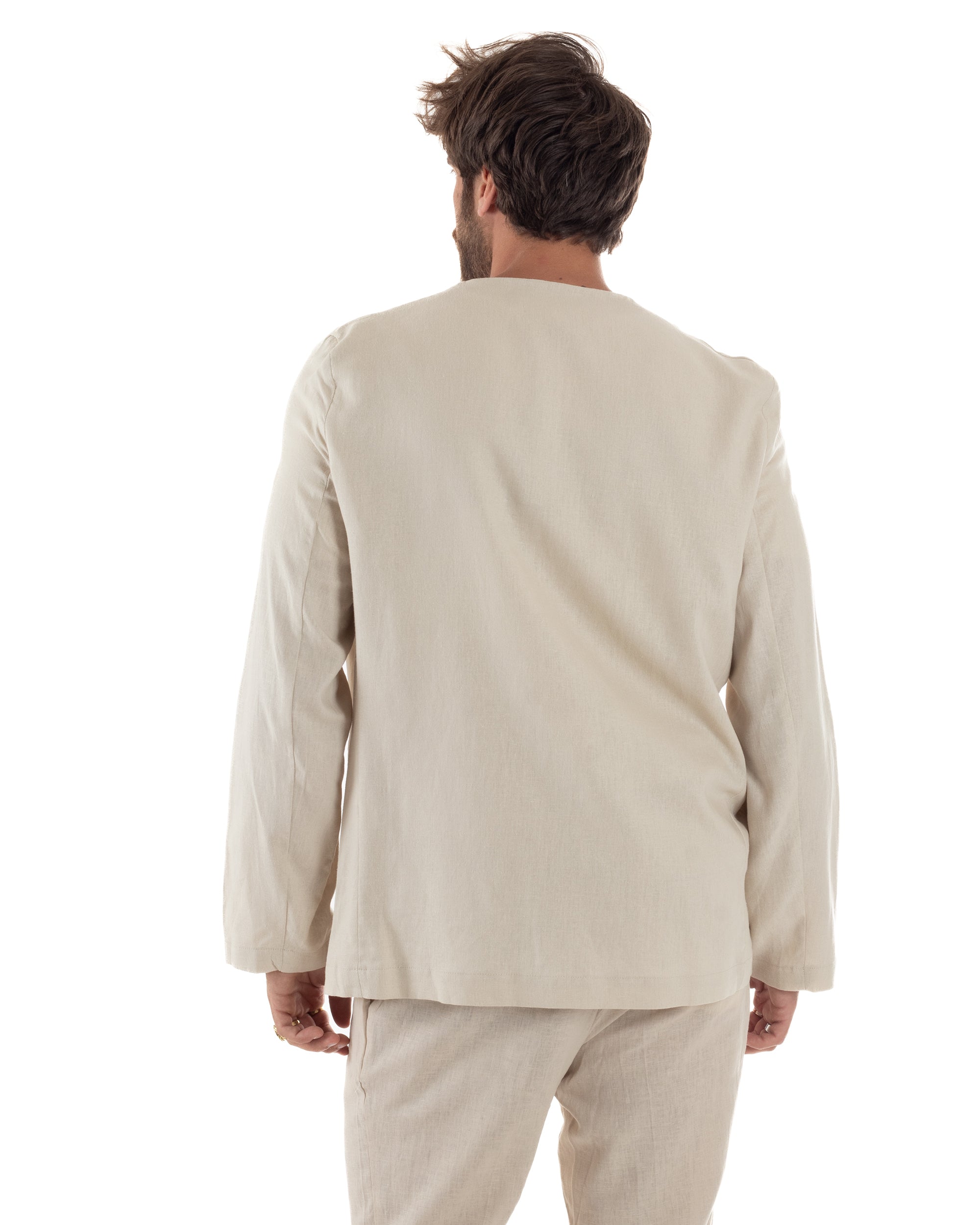 Giacca Doppiopetto Lino Senza Rever G3310A