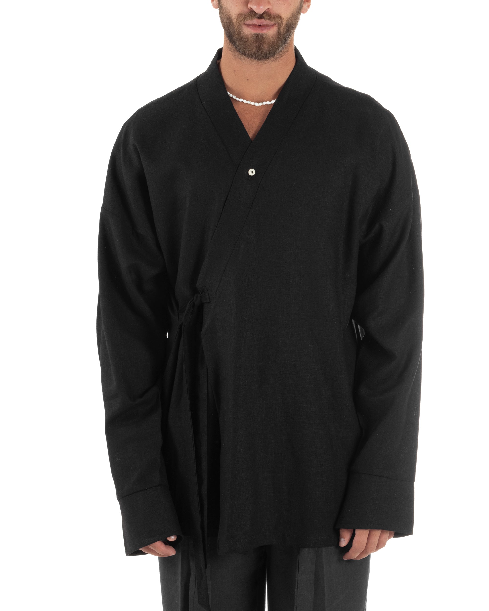 Giacca Kimono Lino Relaxed Fit G3314A