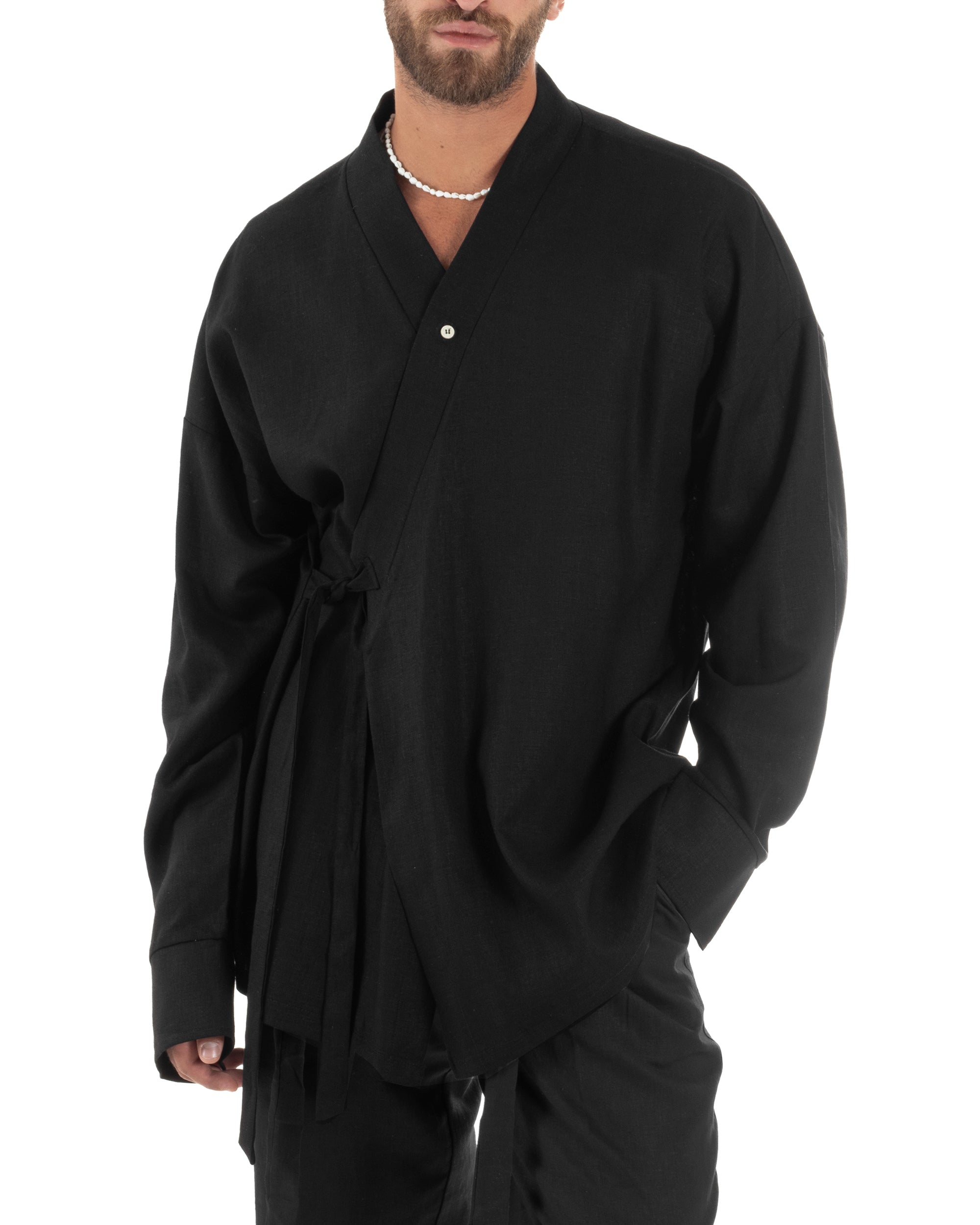 Giacca Kimono Lino Relaxed Fit G3314A