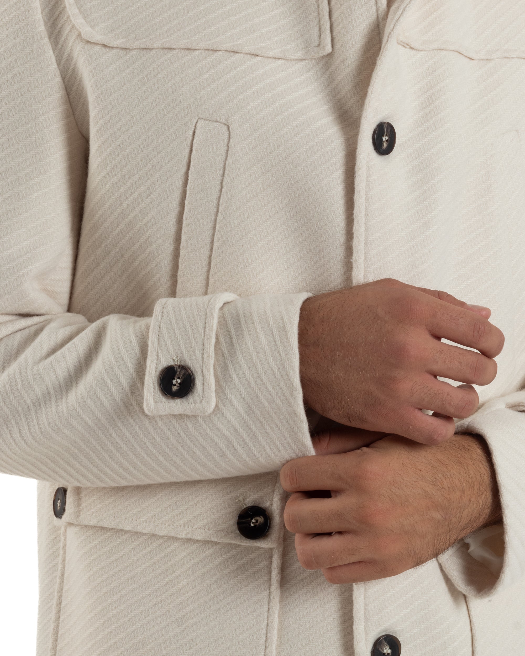 Cappotto Uomo Giacca Con Cappuccio Panna Overd-D OE1F2W5J30