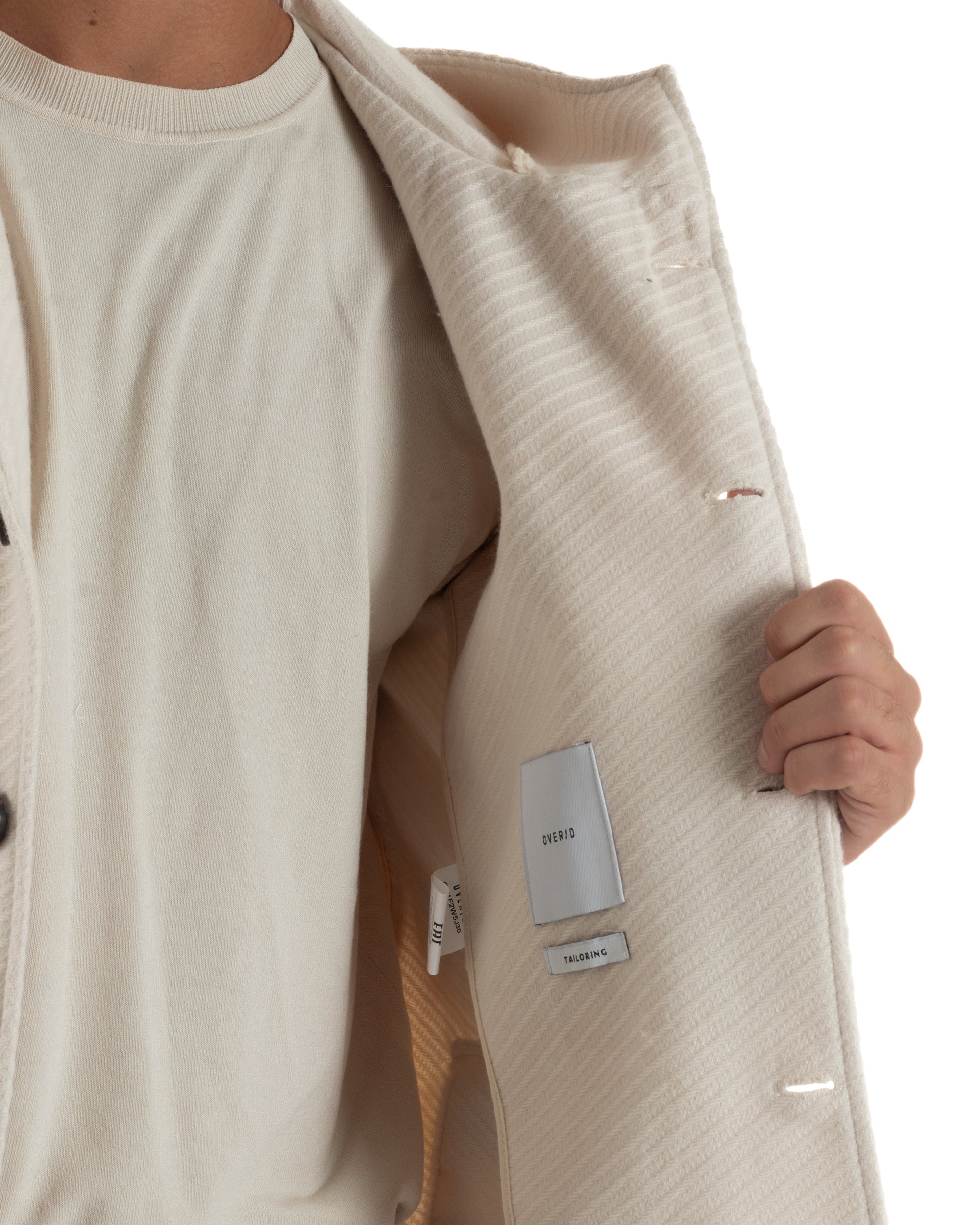 Cappotto Uomo Giacca Con Cappuccio Panna Overd-D OE1F2W5J30