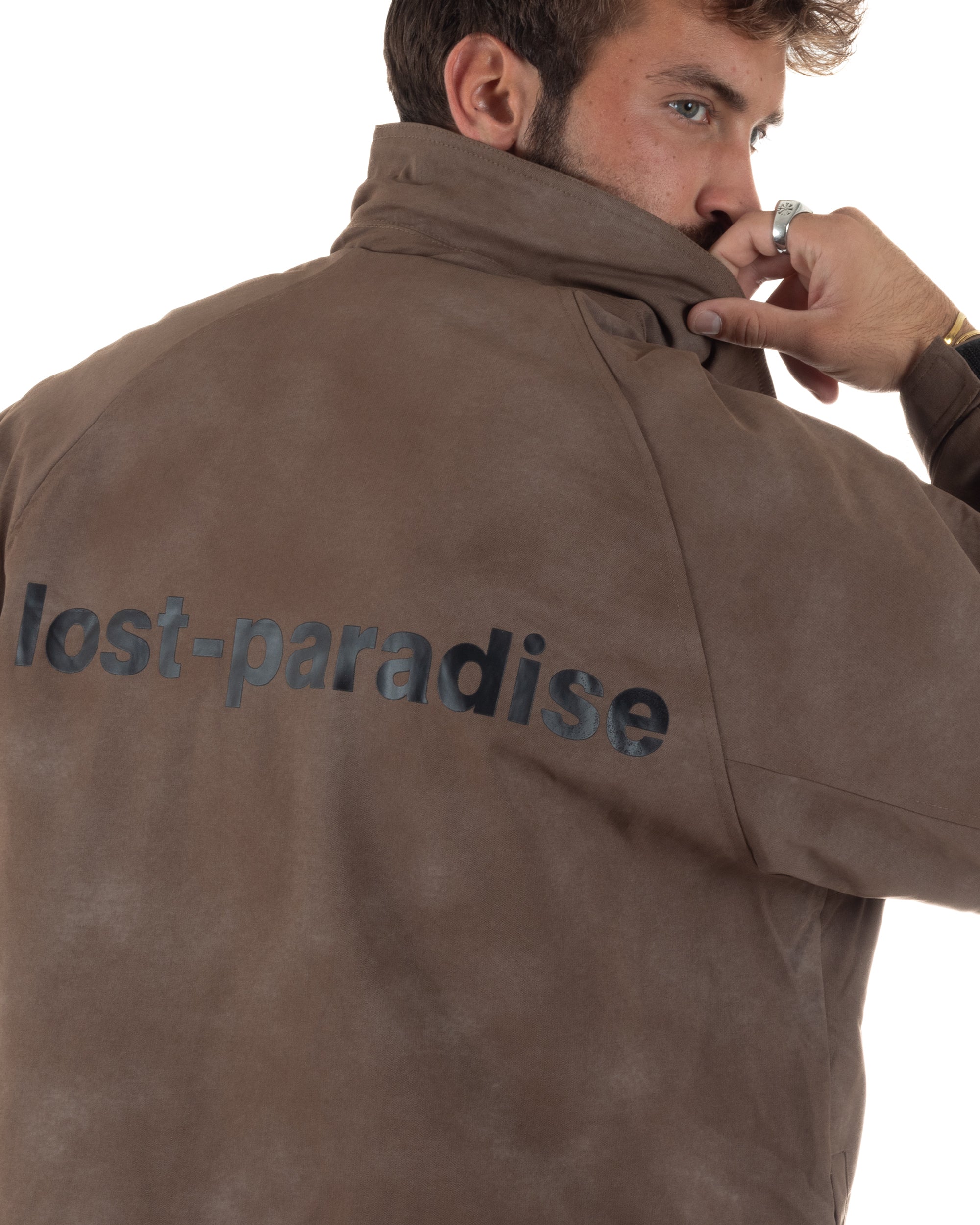 Giubbotto Bomber Oversize Sfumato Marrone G3321A