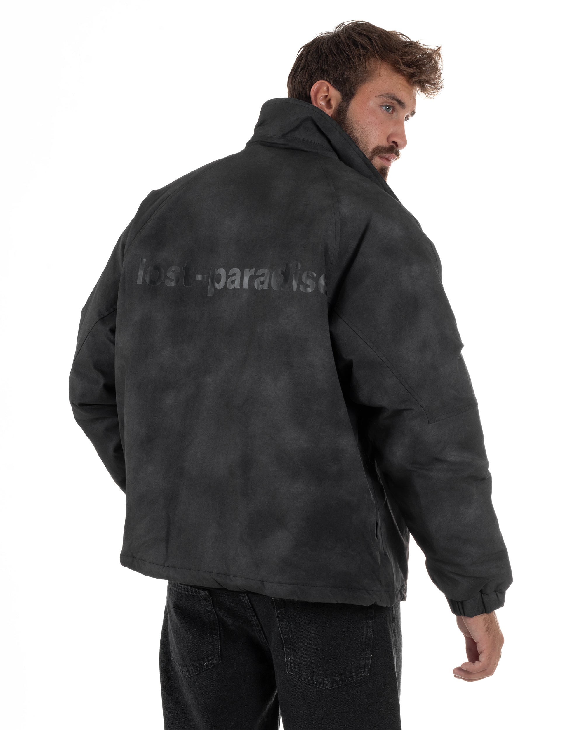 Giubbotto Bomber Oversize Sfumato Nero G3322A