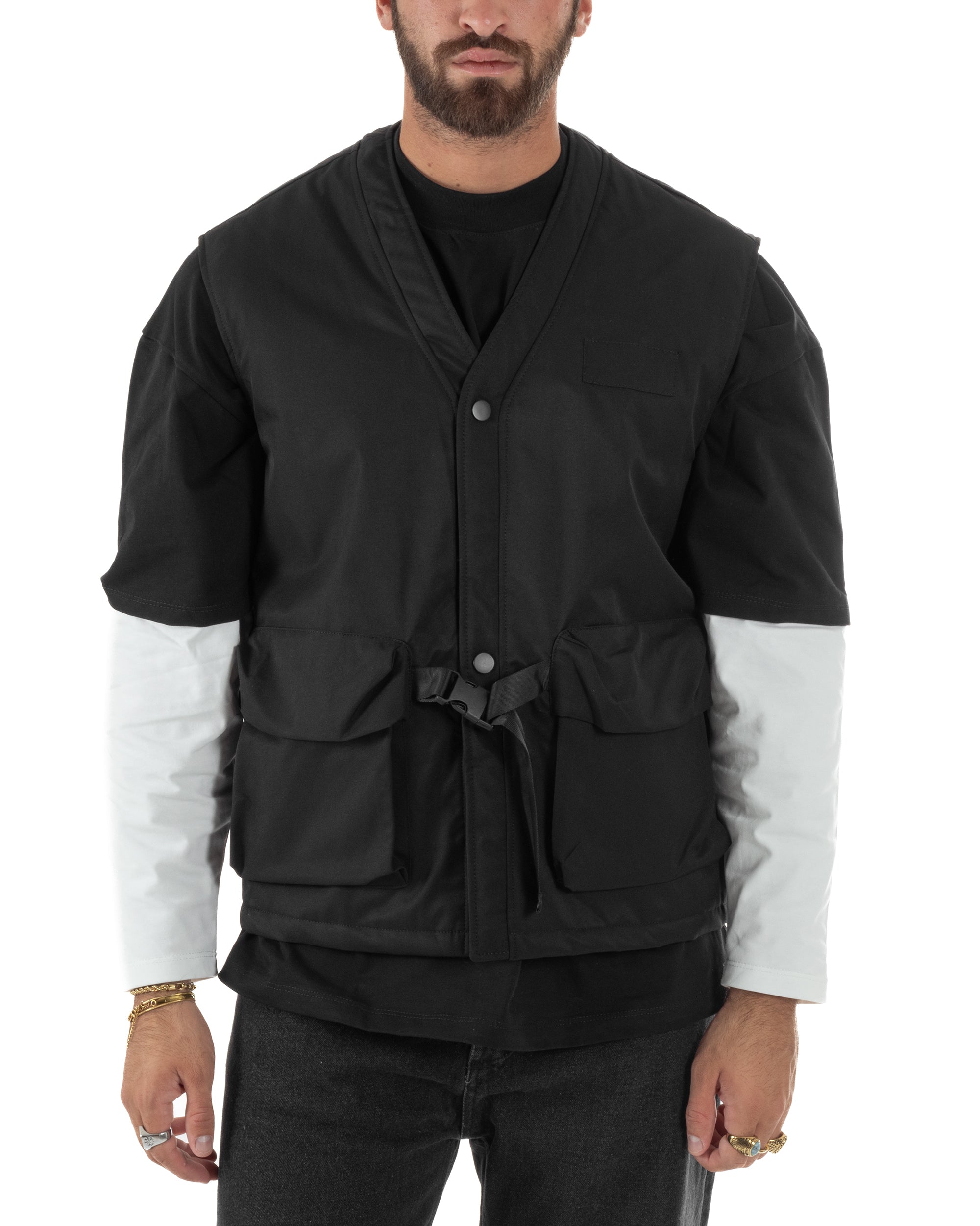 Gilet Casual Regular Fit Smanicato Streetwear G3325A