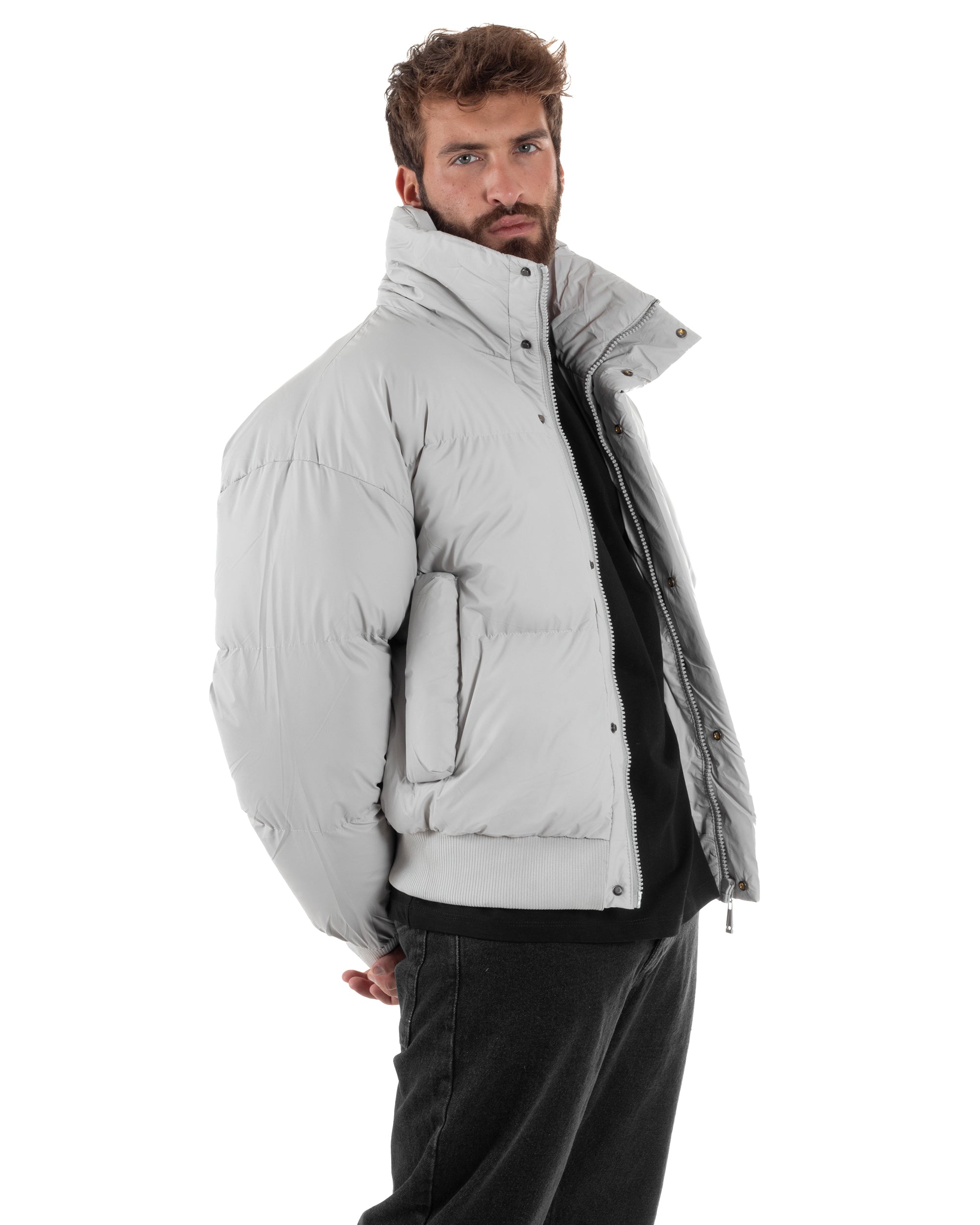 Giubbotto Oversize Piumino Bomber Full Zip Tessuto Opaco G3333A