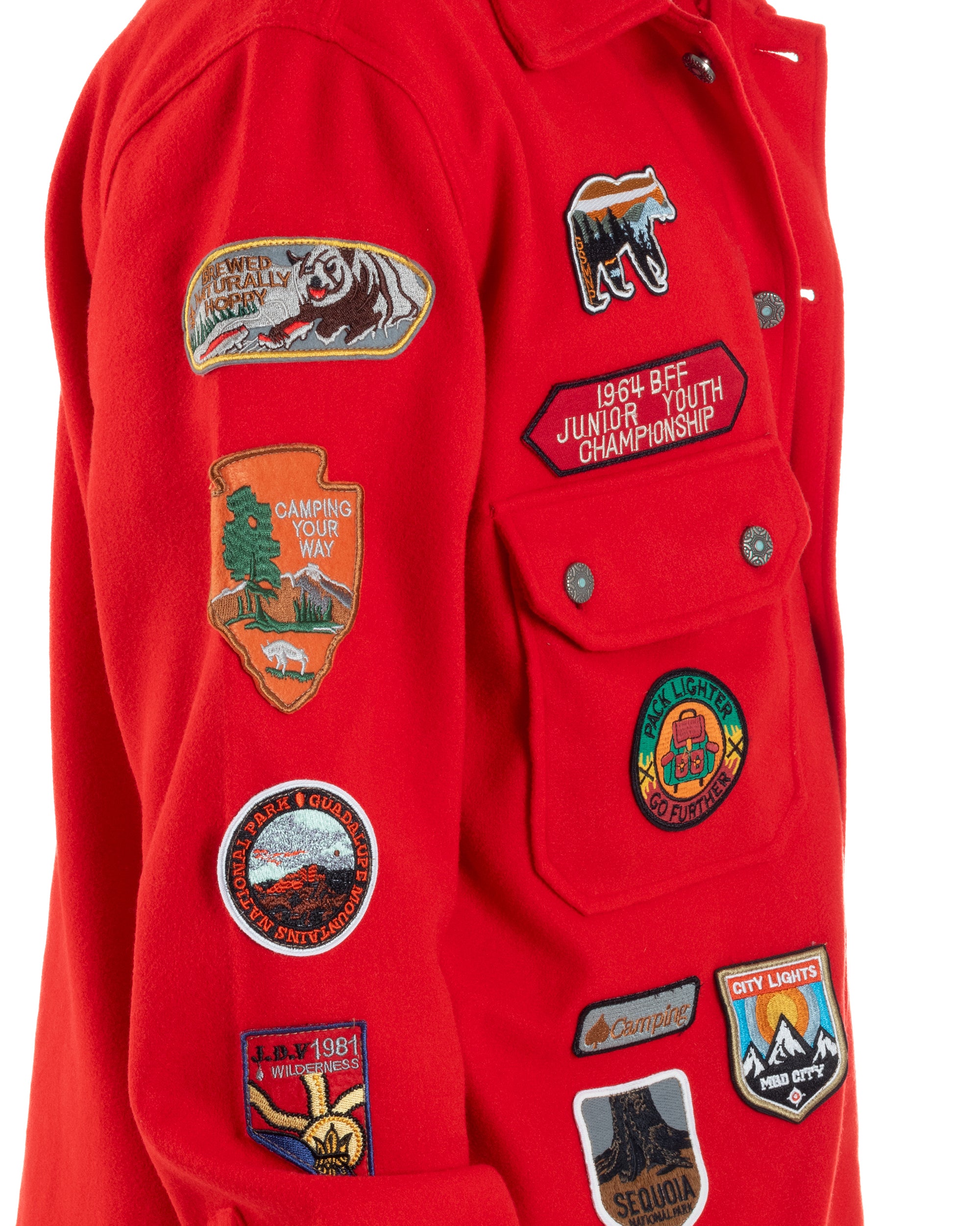 Giubbotto Overshirt Giacca Boyscout Oxford Patch Rosso Berna M-252306