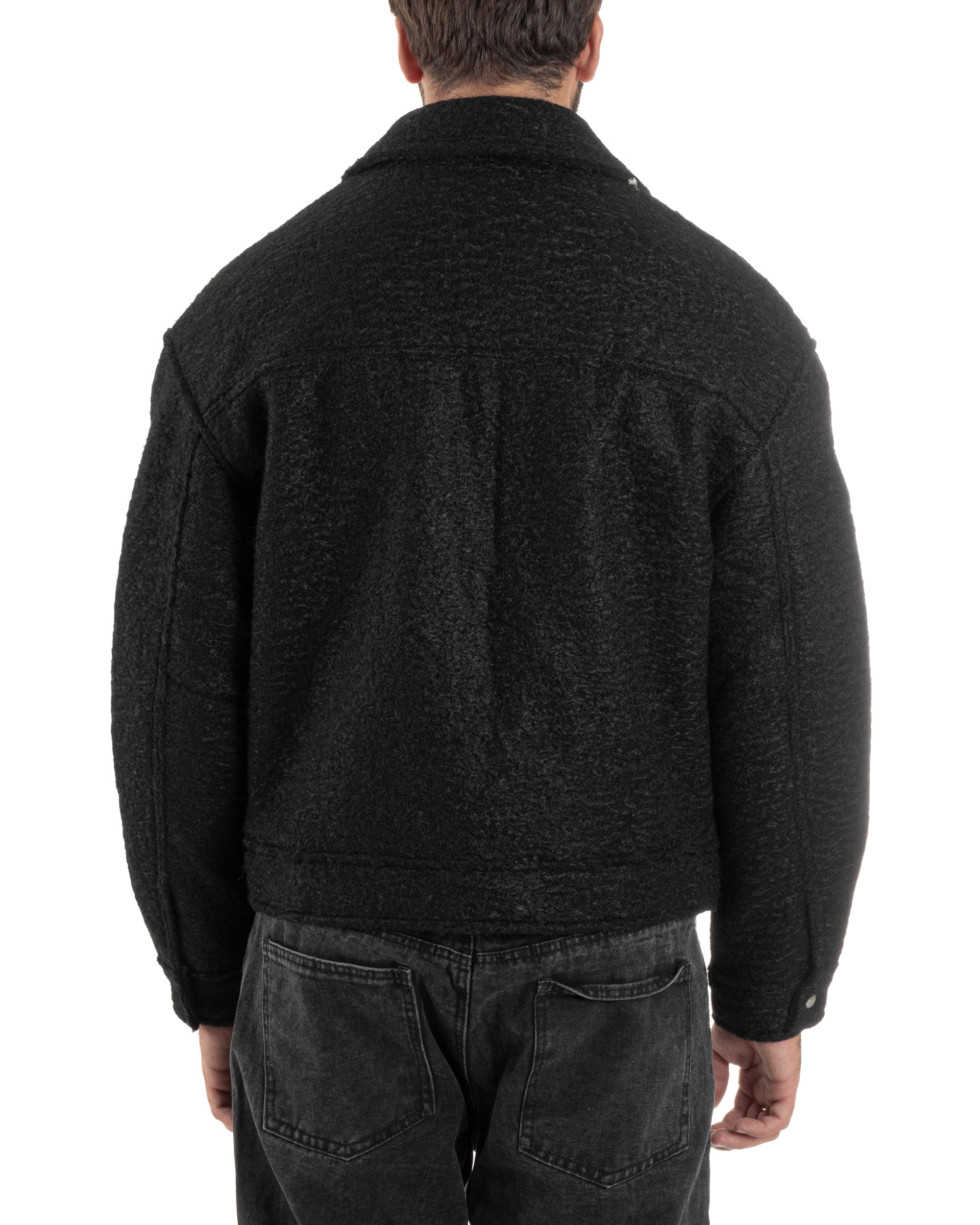 Giubbotto Uomo Teddy Bomber Over Colletto Zip Nero G3350A