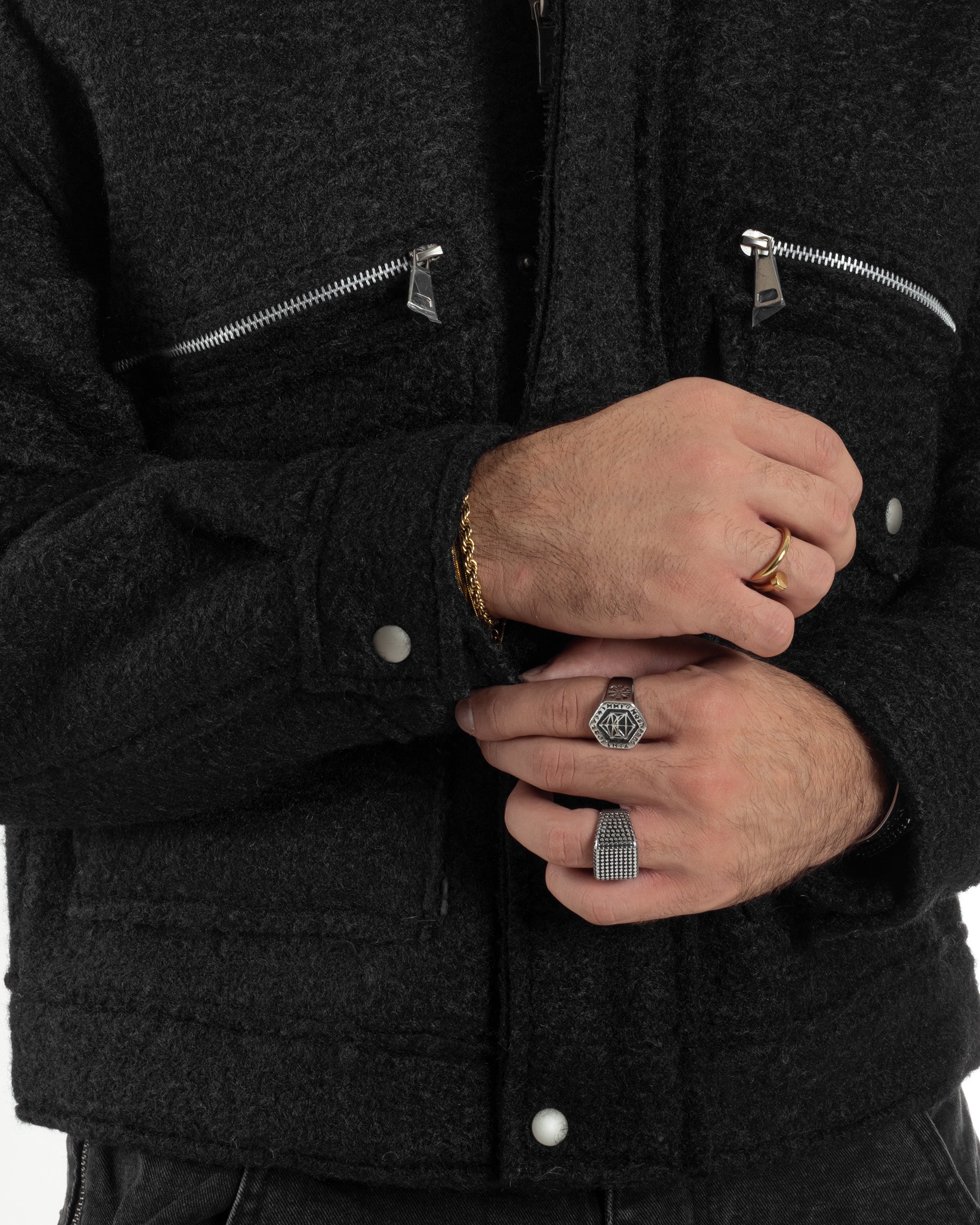 Giubbotto Uomo Teddy Bomber Over Colletto Zip Nero G3350A