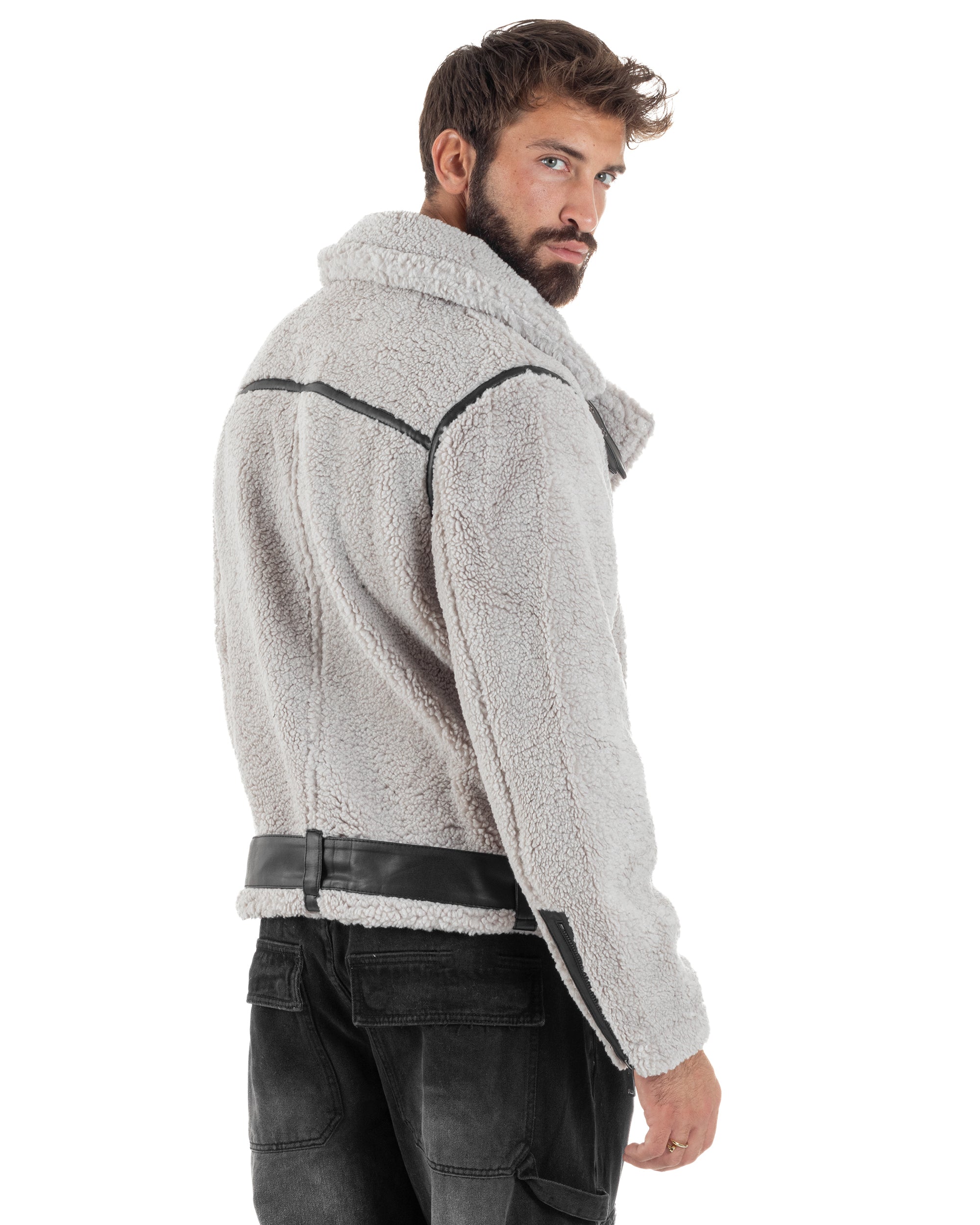 Giubbotto Uomo Teddy Chiodo Zip Ghiaccio G3351A