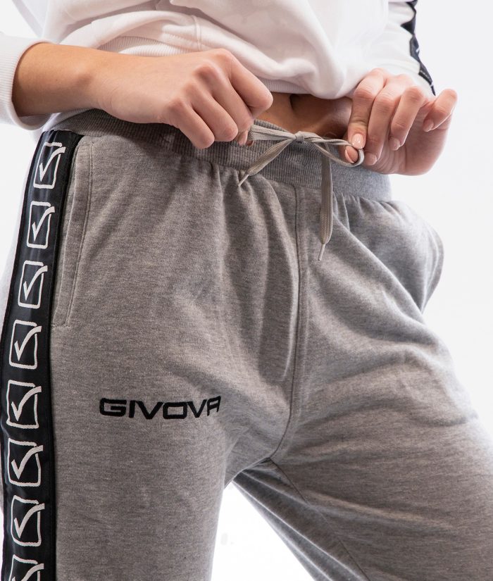 TERRY BAND GIVOVA LIGHT MELANGE GREY PANTS Unisex Jogger Sweatshirt With Drawstring Sports Tracksuit With Side Pockets For Gymnastics GIOSAL