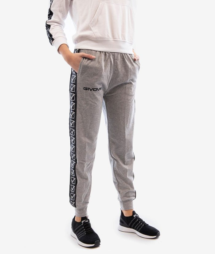 TERRY BAND GIVOVA LIGHT MELANGE GREY PANTS Unisex Jogger Sweatshirt With Drawstring Sports Tracksuit With Side Pockets For Gymnastics GIOSAL