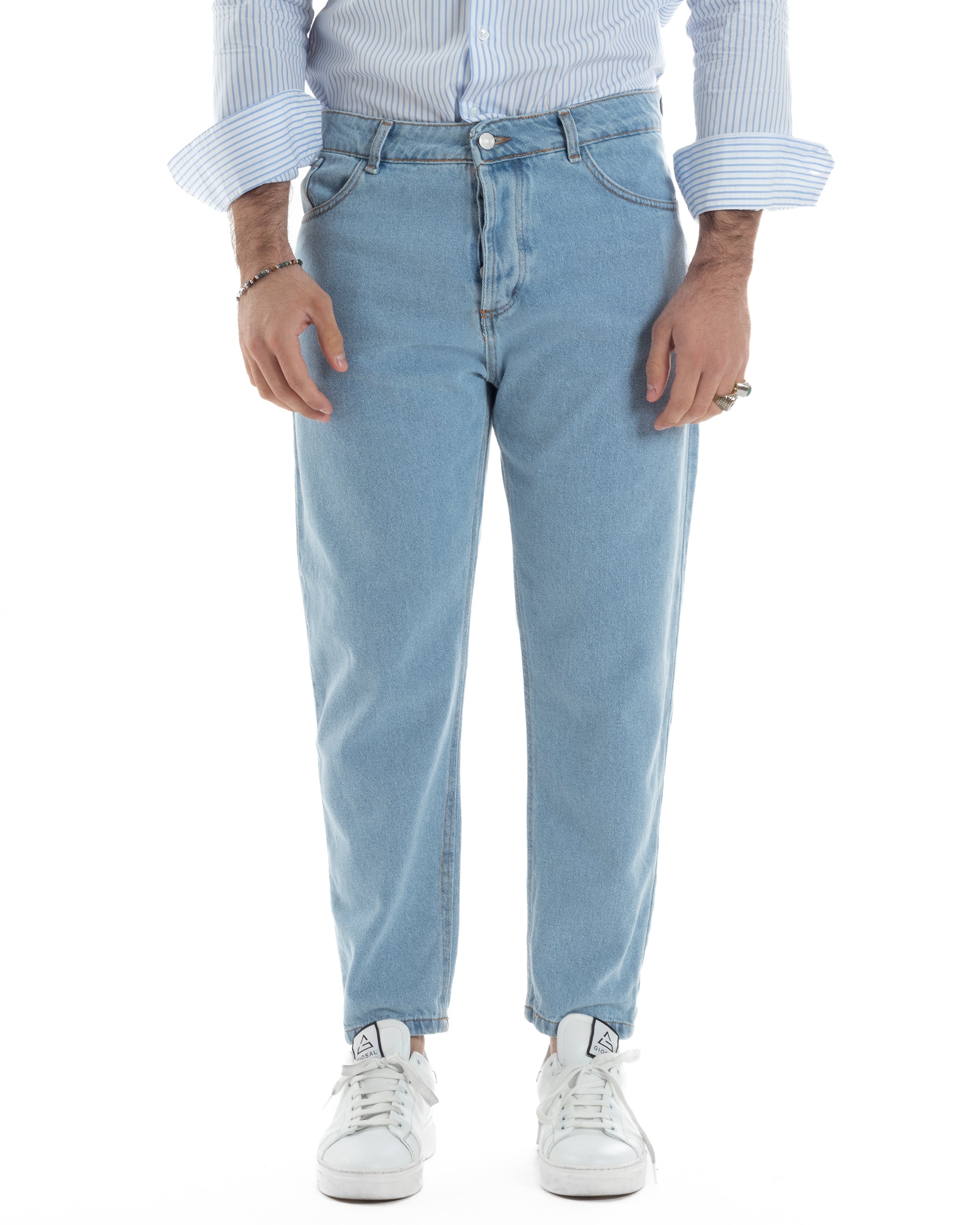 Jeans Uomo Pantaloni Cinque Tasche Regular Fit Basic Casual Denim GIOSAL-JS1074A