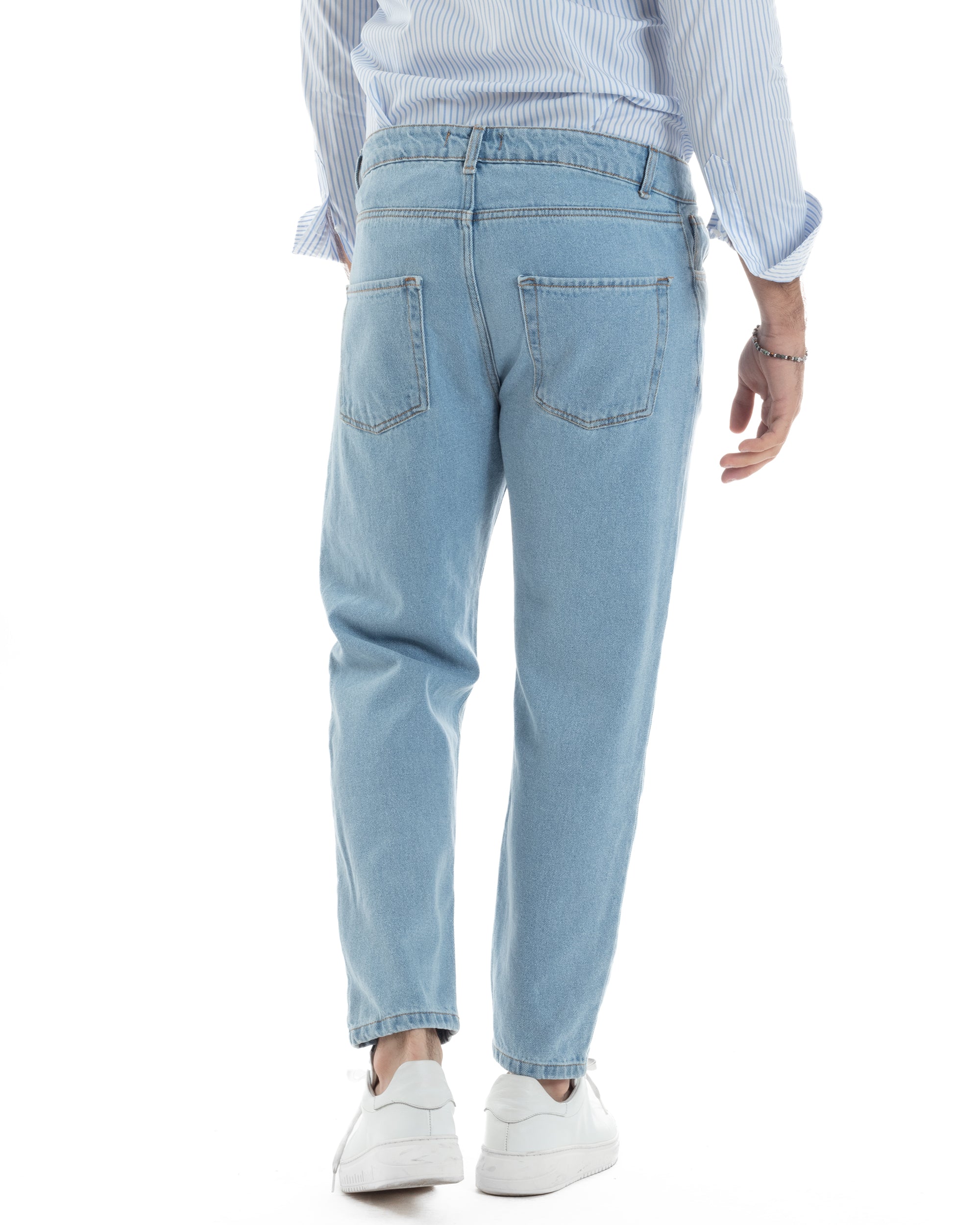 Jeans Uomo Pantaloni Cinque Tasche Regular Fit Basic Casual Denim GIOSAL-JS1074A