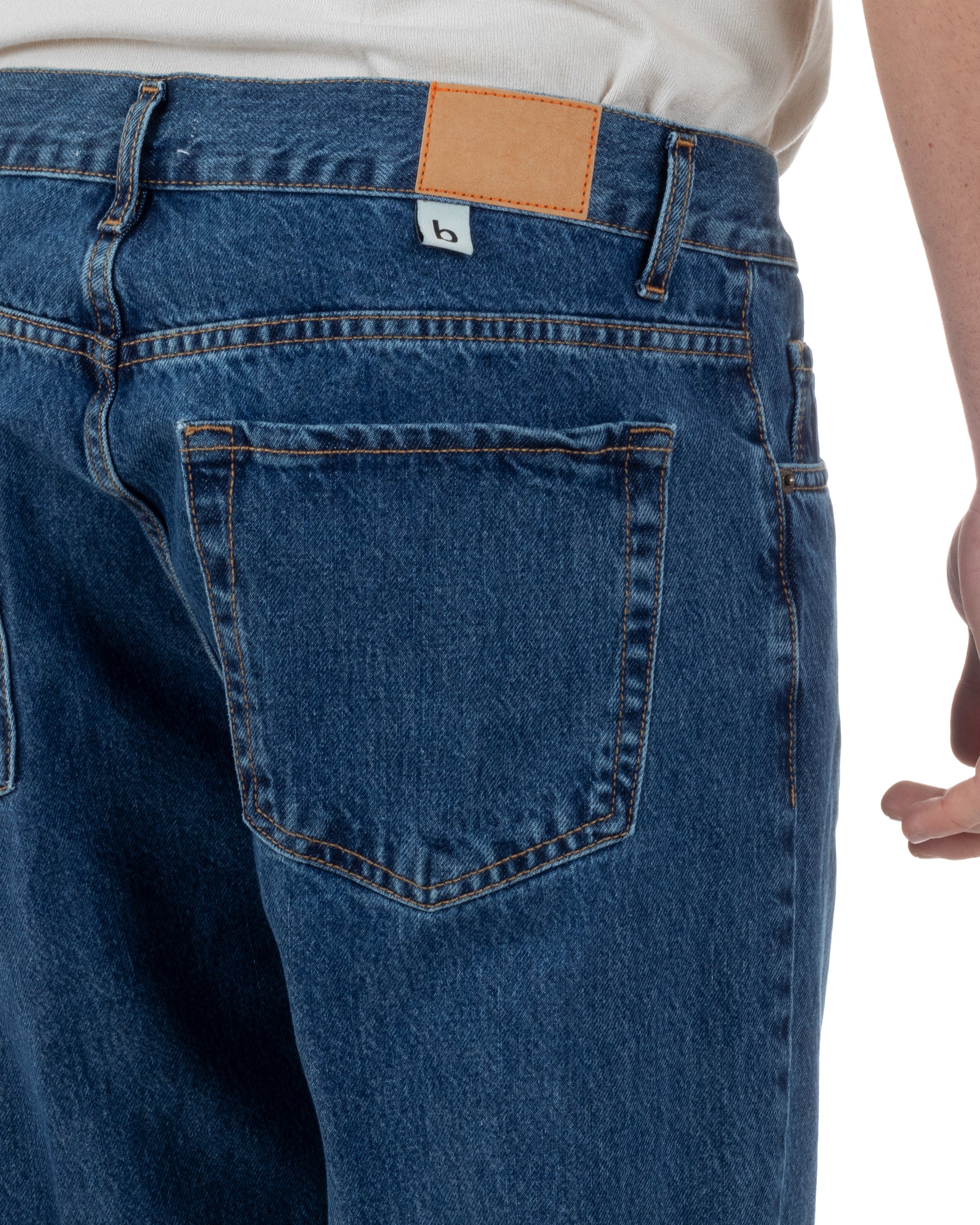 Jeans Uomo Baggy Pantaloni Fondo Ampio Largo Relaxed Fit Casual Basic Denim GIOSAL-JS1086A