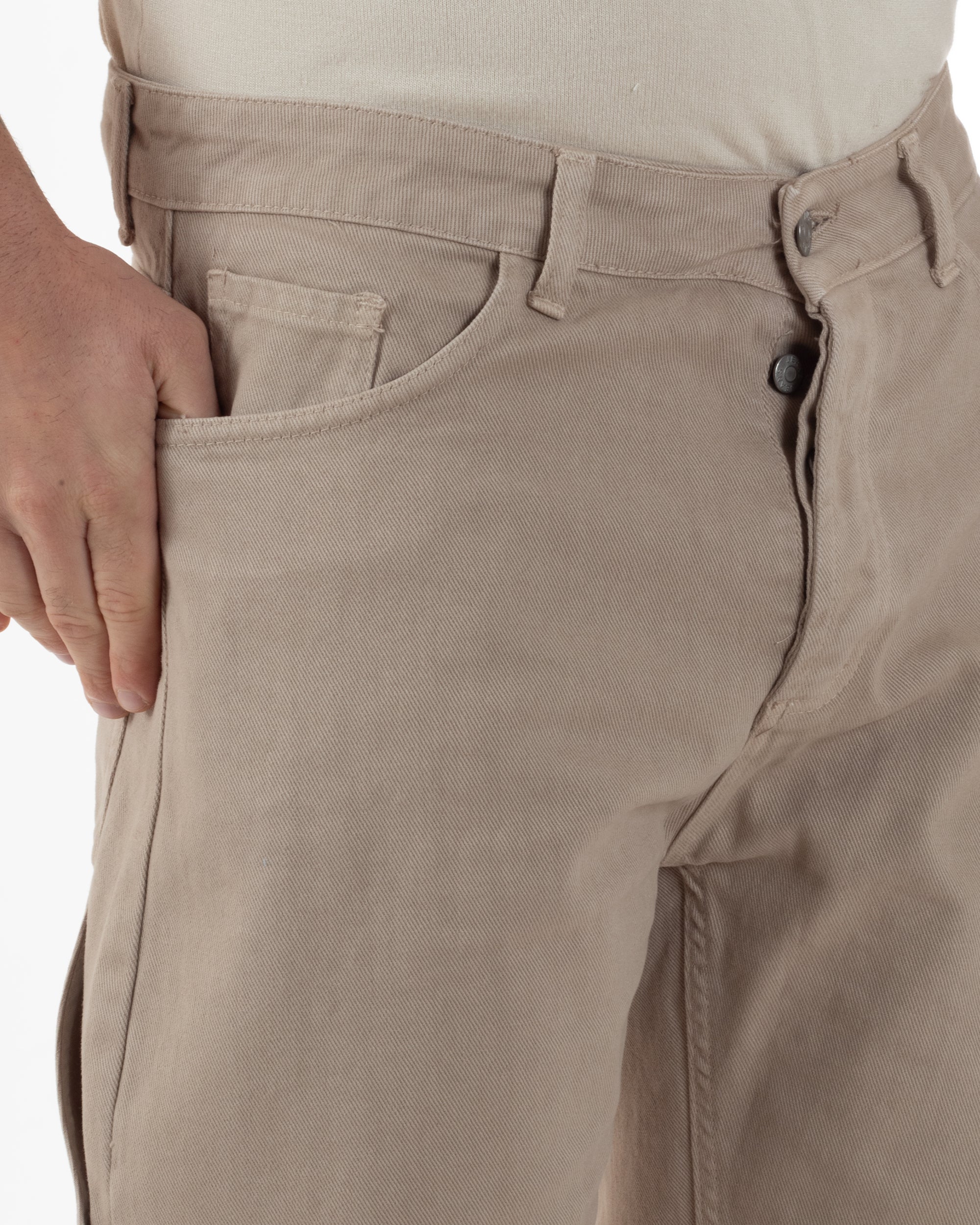 Jeans Uomo Carpenter Worker Pantaloni Baggy Cargo Comodo Fondo Largo Ampio Tinta Unita Beige GIOSAL-JS1088A