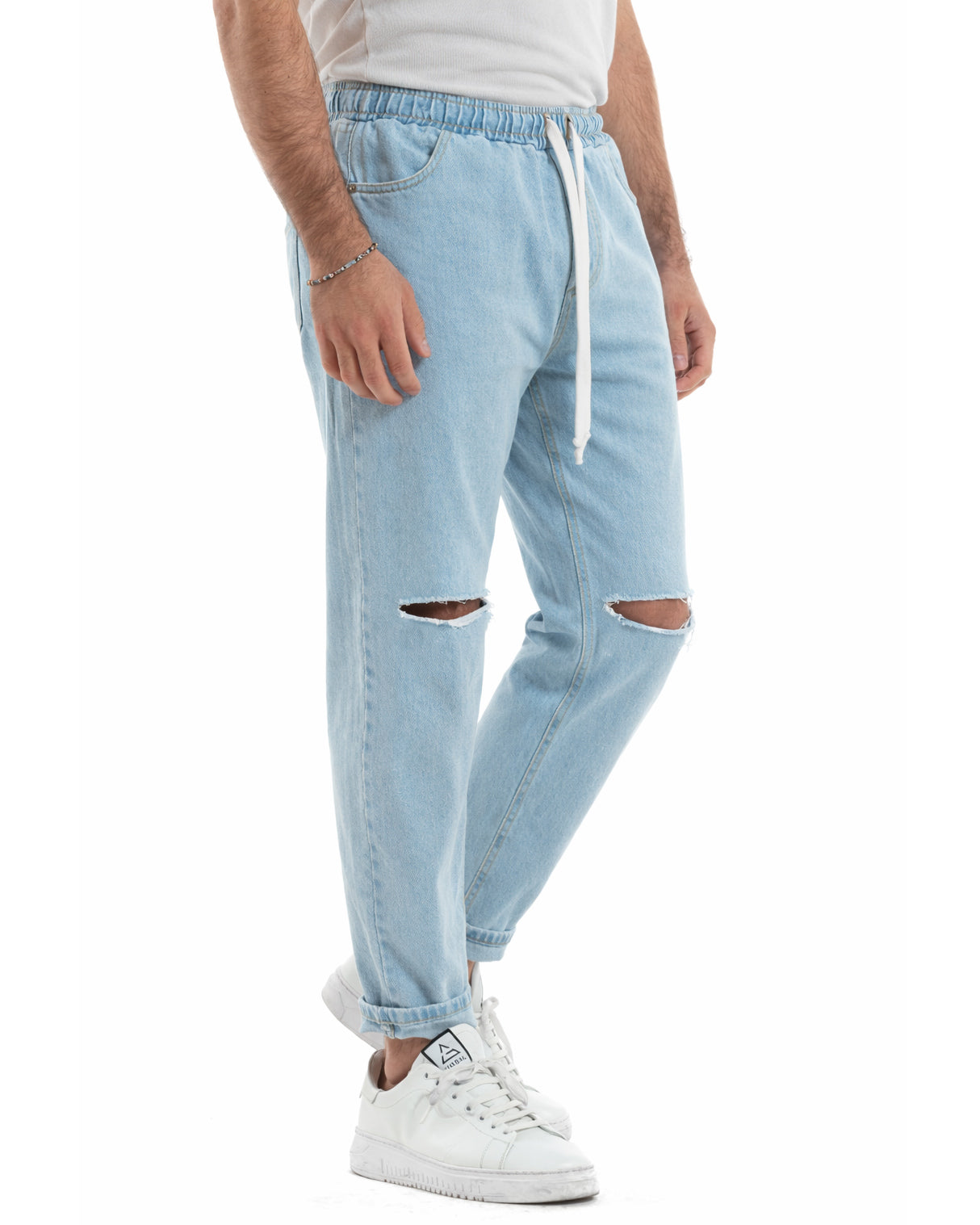 Herren-Jogginghose, knielang, Basic-Schnitt, lockere Passform, Denimhose, Größe M, JS1112A