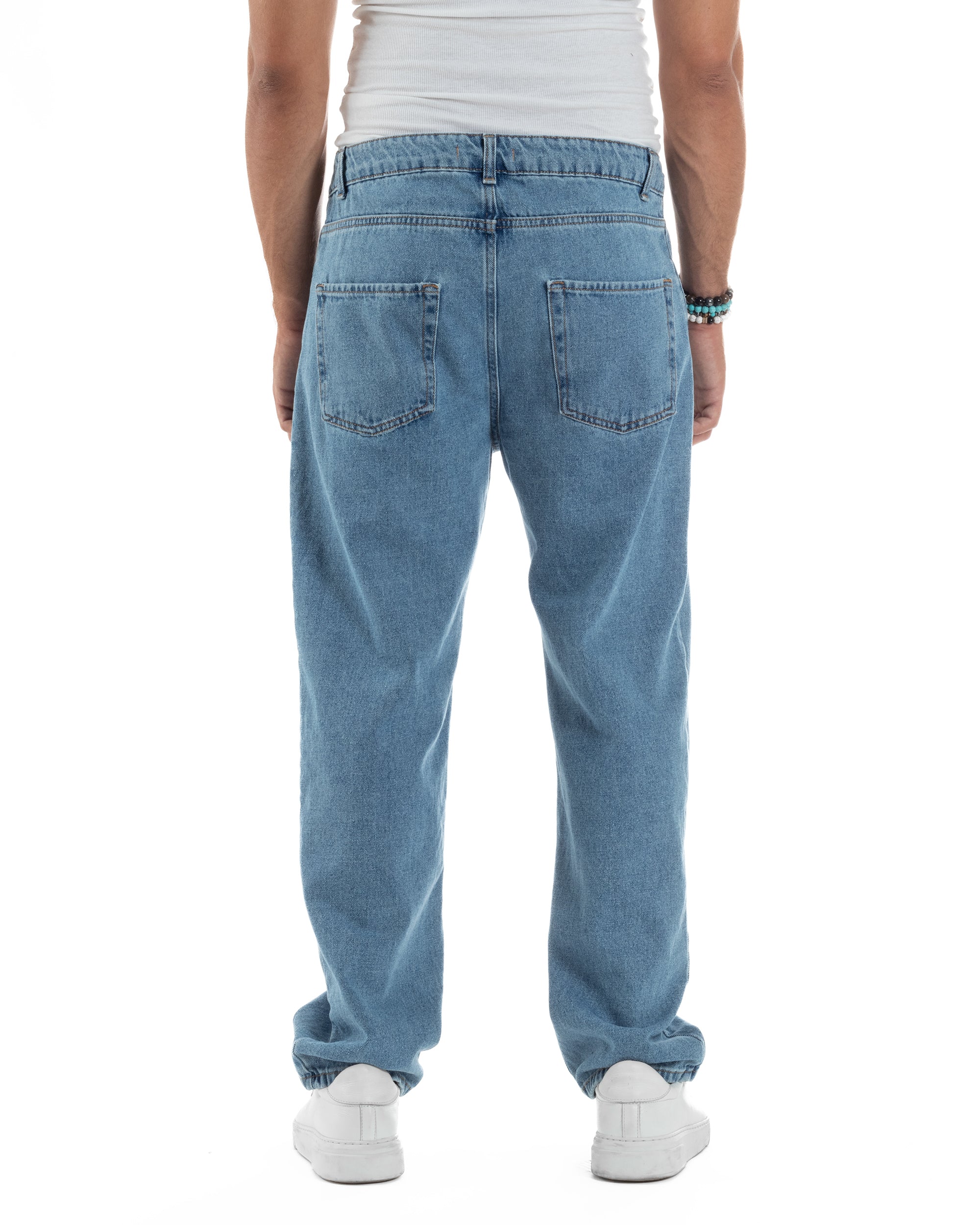 Jeans Uomo Cinque Tasche Baggy Fit Basic Denim Chiaro JS1121A