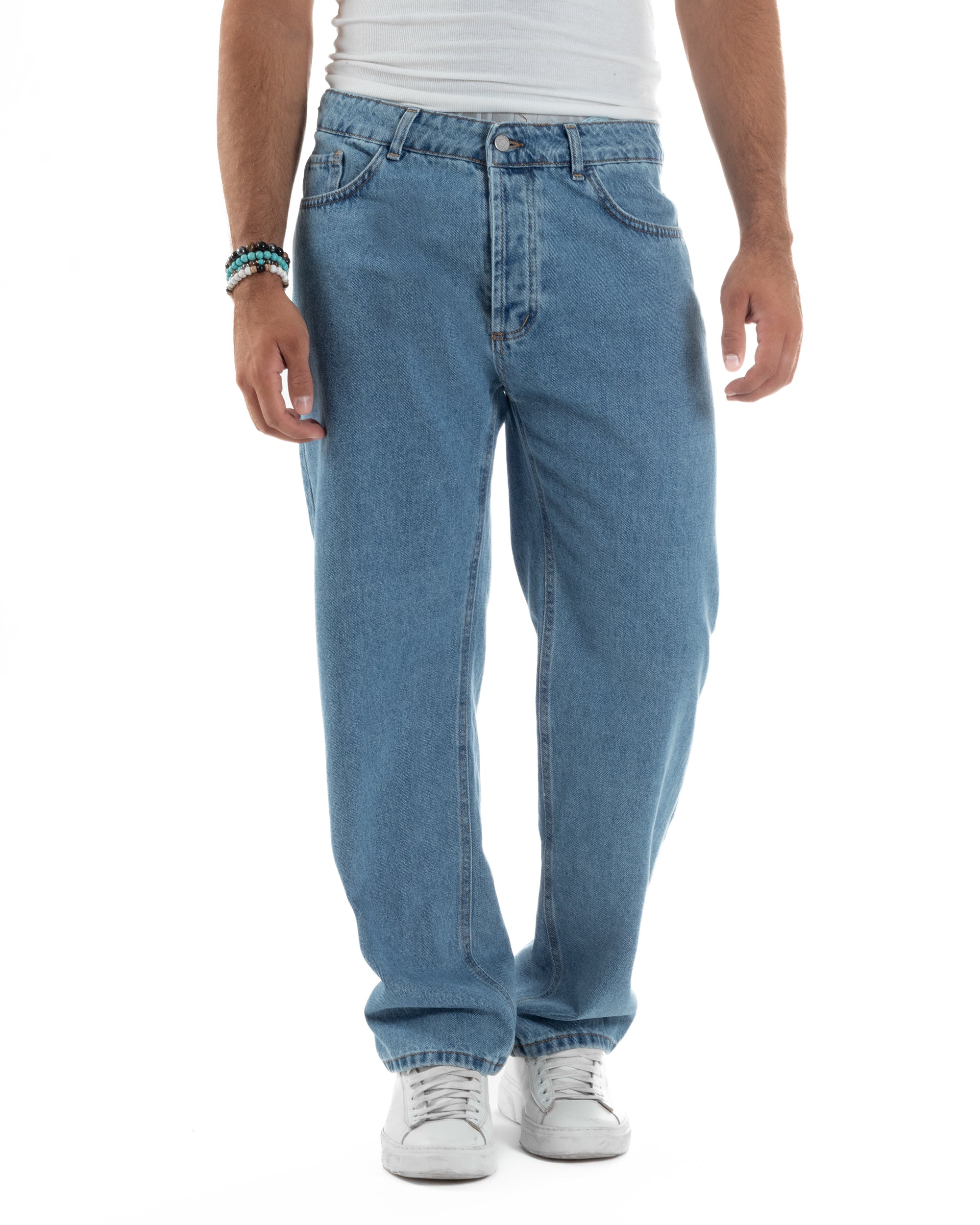 Jeans Uomo Cinque Tasche Baggy Fit Basic Denim Chiaro JS1121A