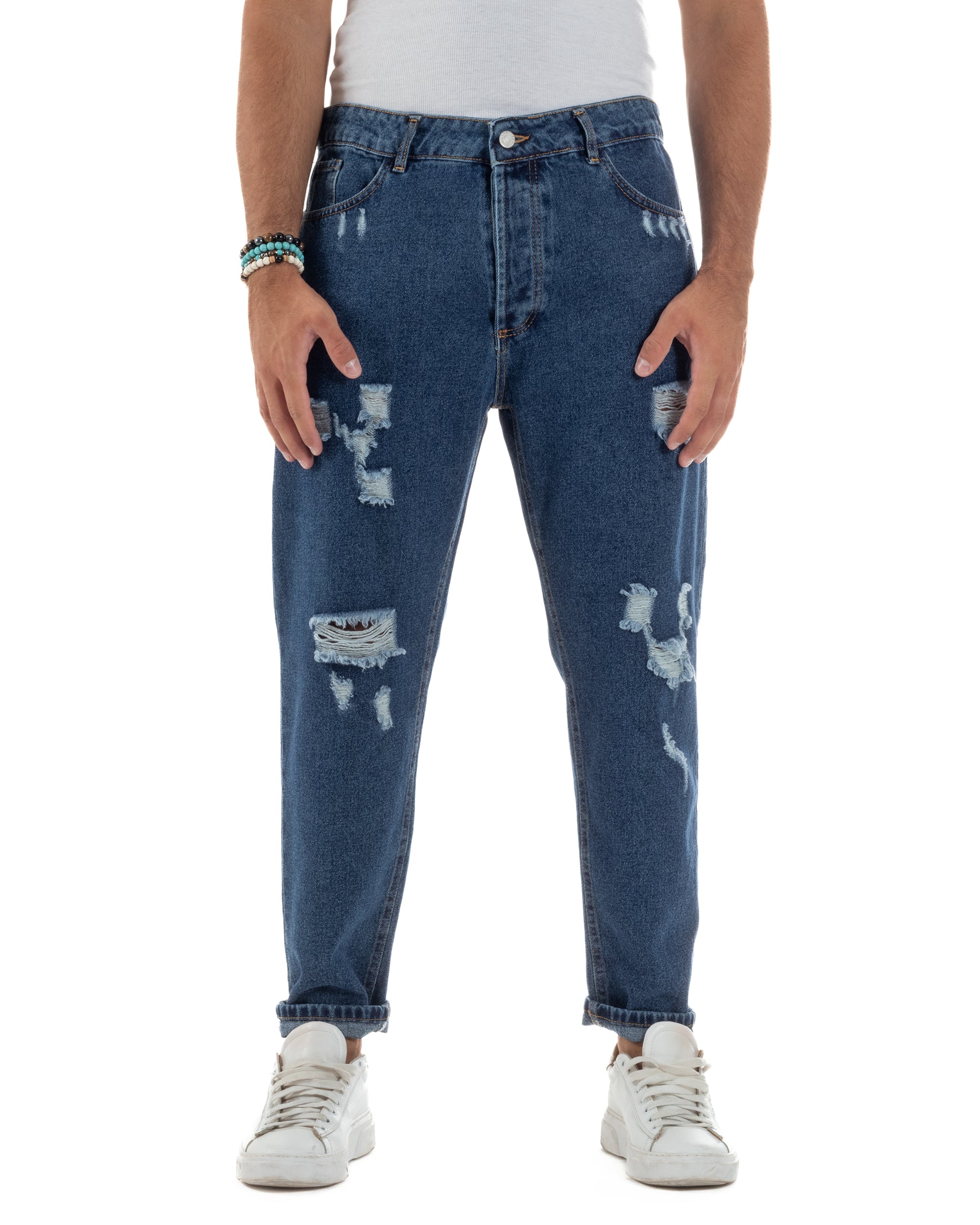 Jeans Regular Fit Rotture Basic Scuro JS1124A