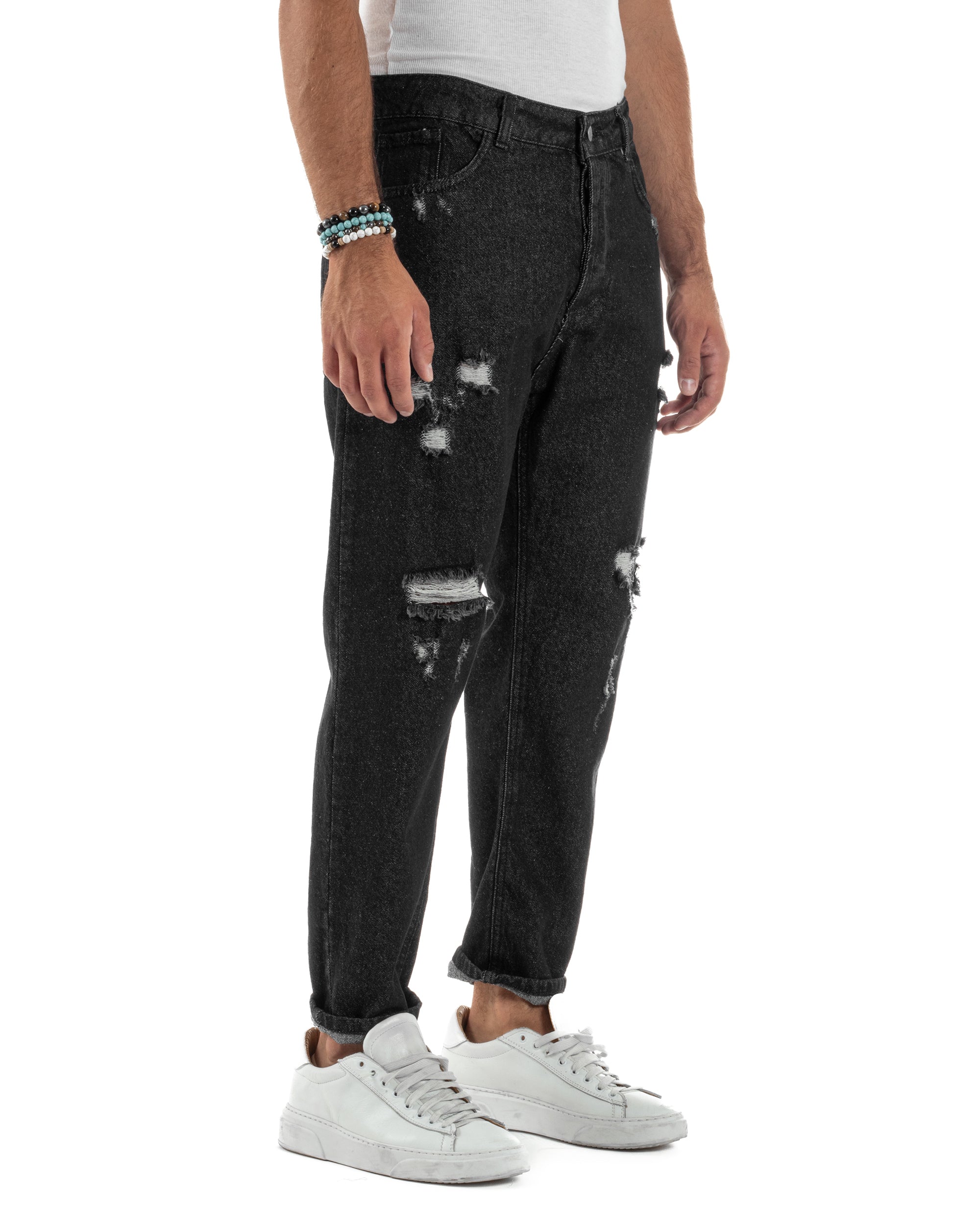 Jeans Regular Fit Rotture Basic Nero JS1125A